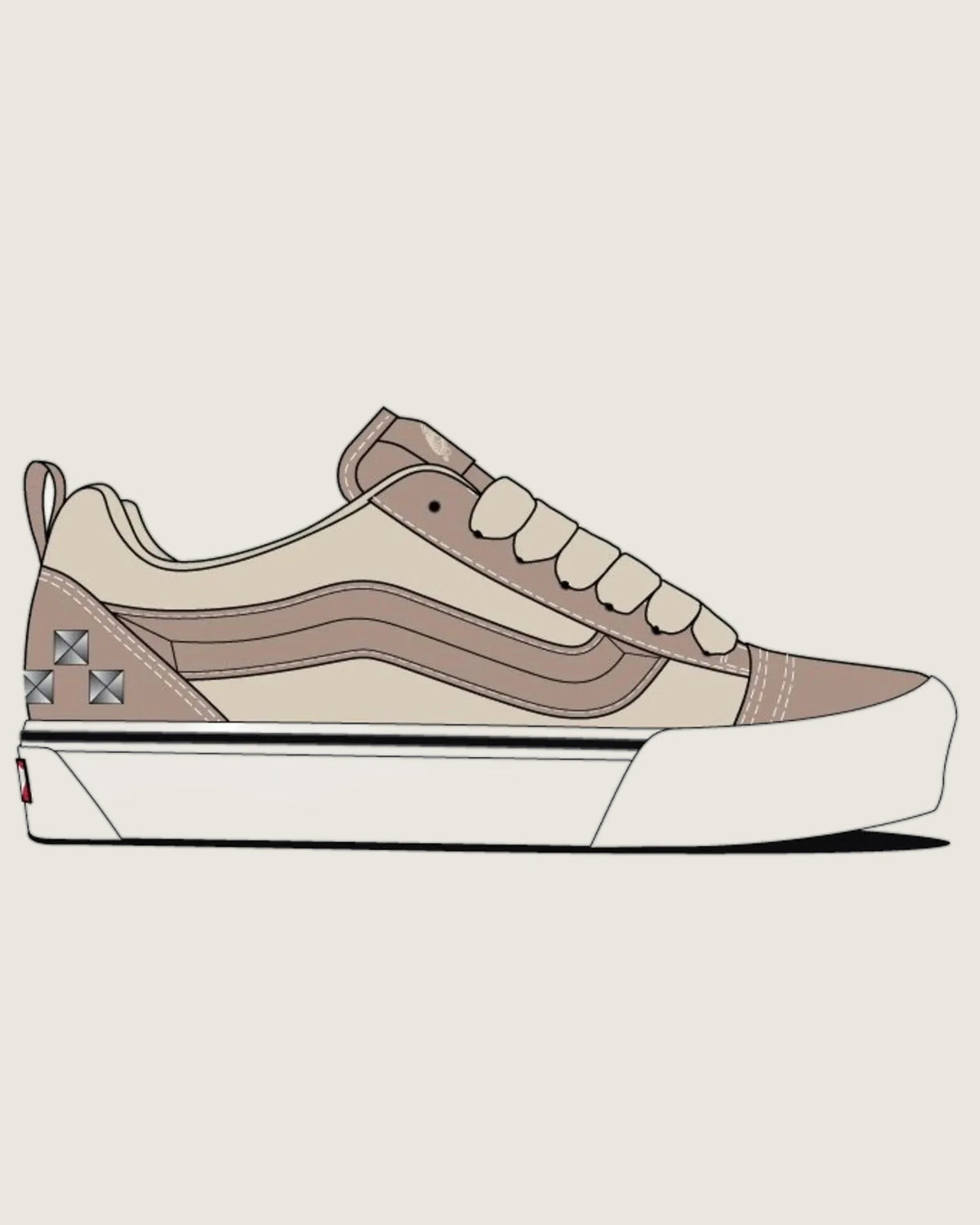 Vans Knu Skool STUDS Taupe Cipő VN000E9XTUP1 - 1
