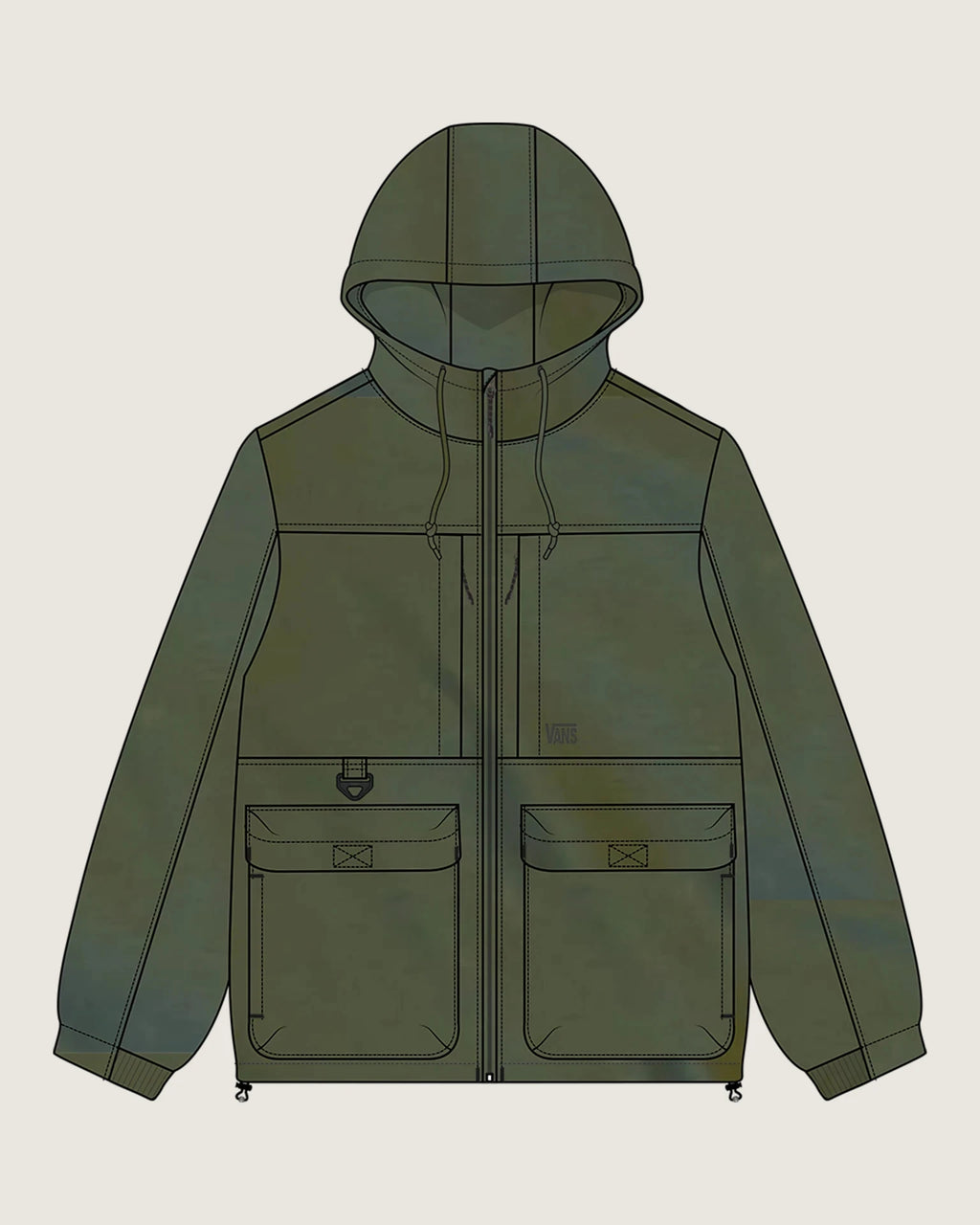 VANS MTE Spectrum Windbreaker Aged Green Kabát VN000KTAEMB1 - 1