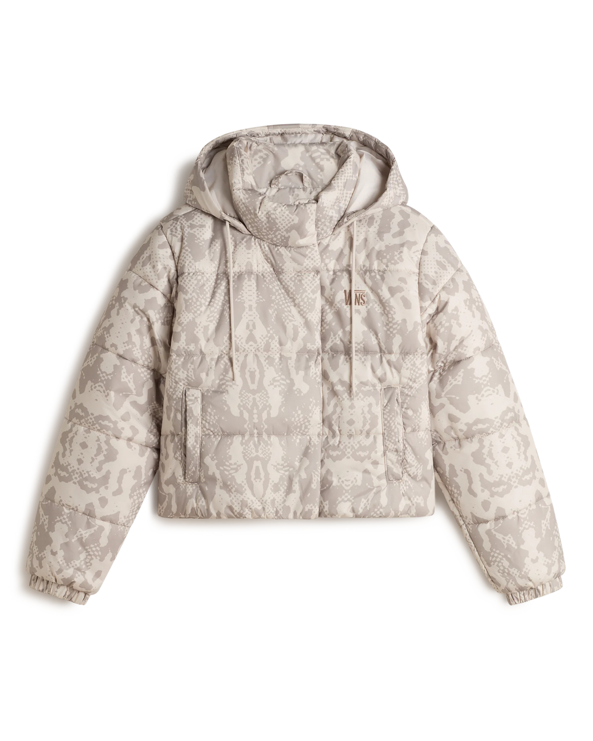 VANS MTE Hillgate AOP Cropped Puffer Taupe Mist Kabát VN000PK2EN91 - 1