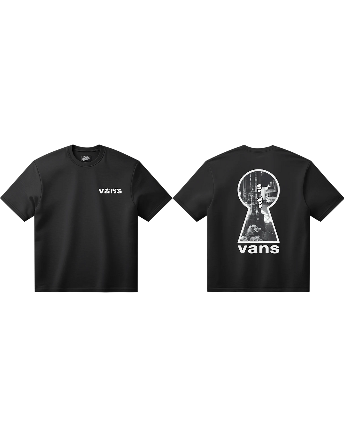 VANS KEYHOLE CLASSIC SS TEE Black Póló VN000VYFBLK1 - 1