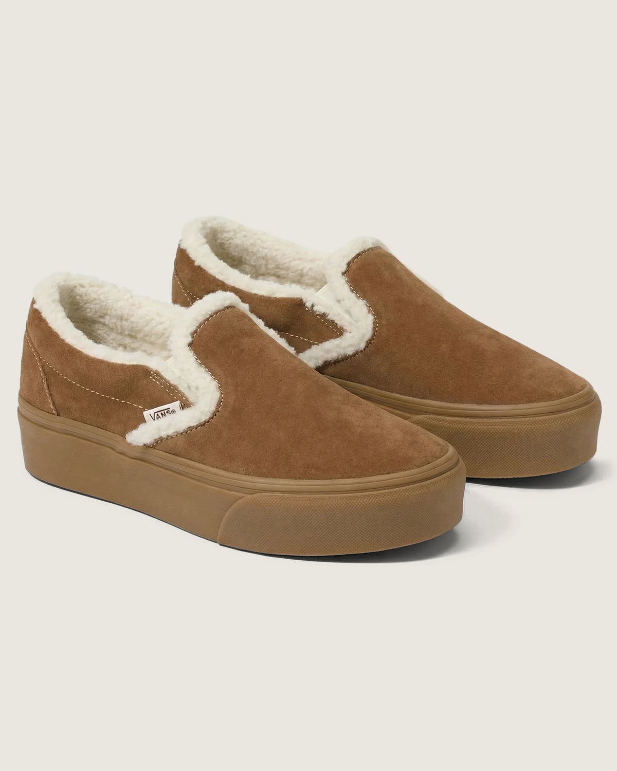 Vans Classic Slip-on Platform SHERPA CHIPMUNK Cipő VN000YS3GWT1 - 2