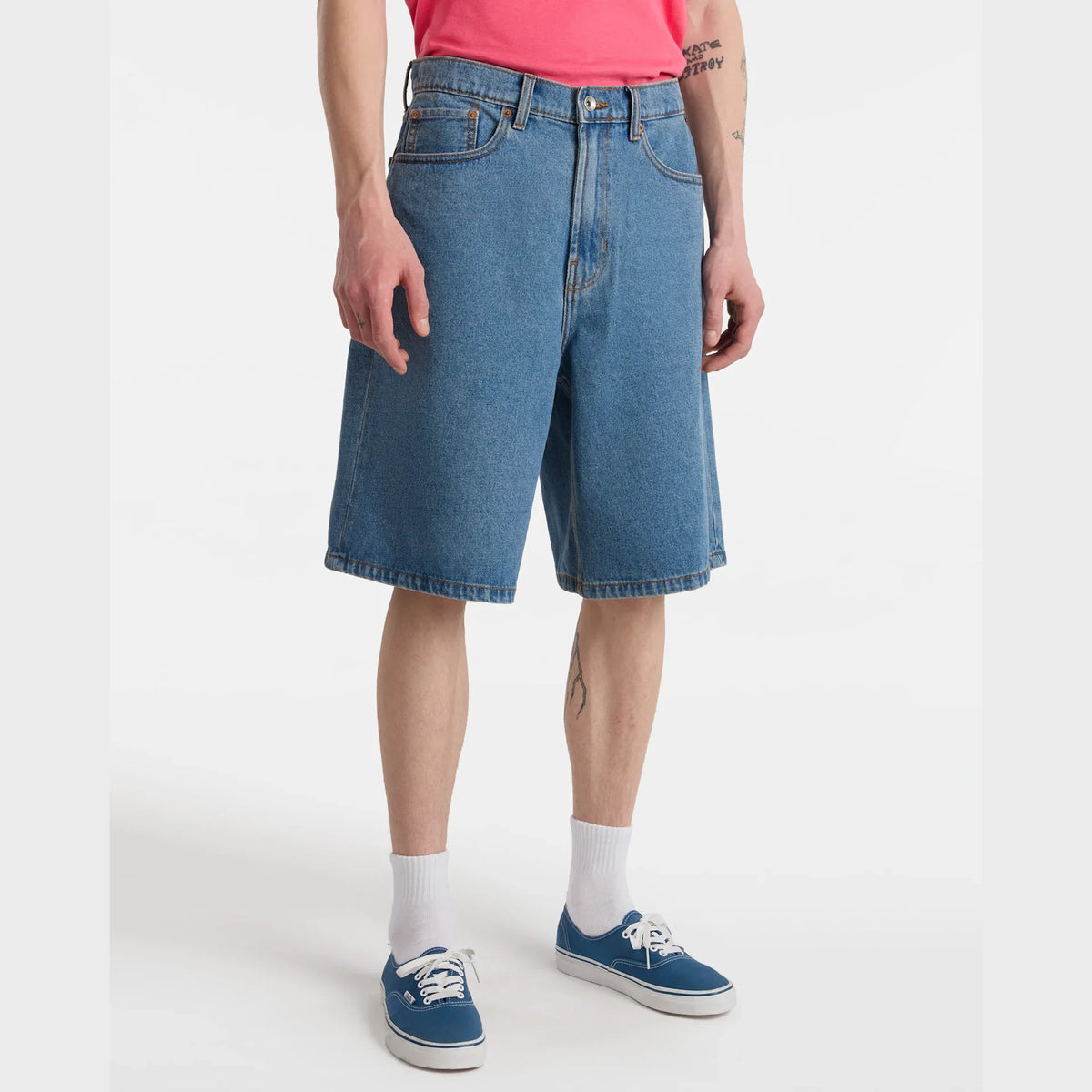 VANS CHECK-5 BAGGY DENIM SHORT STONEWASH/BLUE kép 3