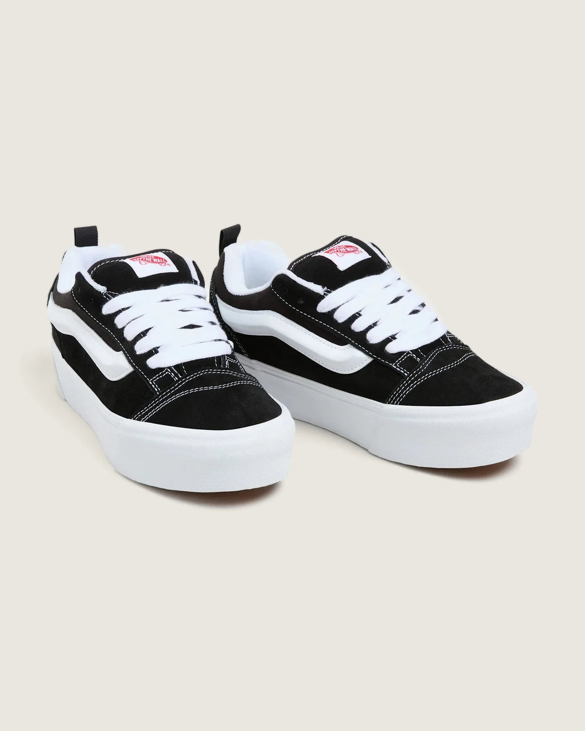 VANS Knu Stack Black/True White Cipő kép 4