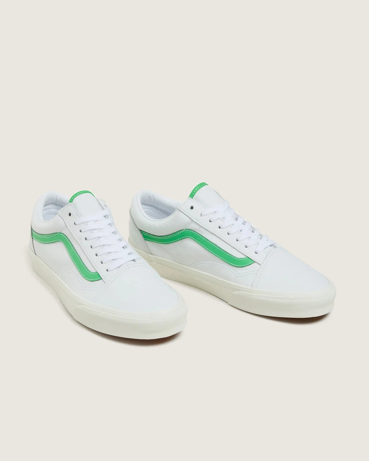 VANS Old Skool LEATHER White/Green Cipő VN000CR5WGR1 - 2