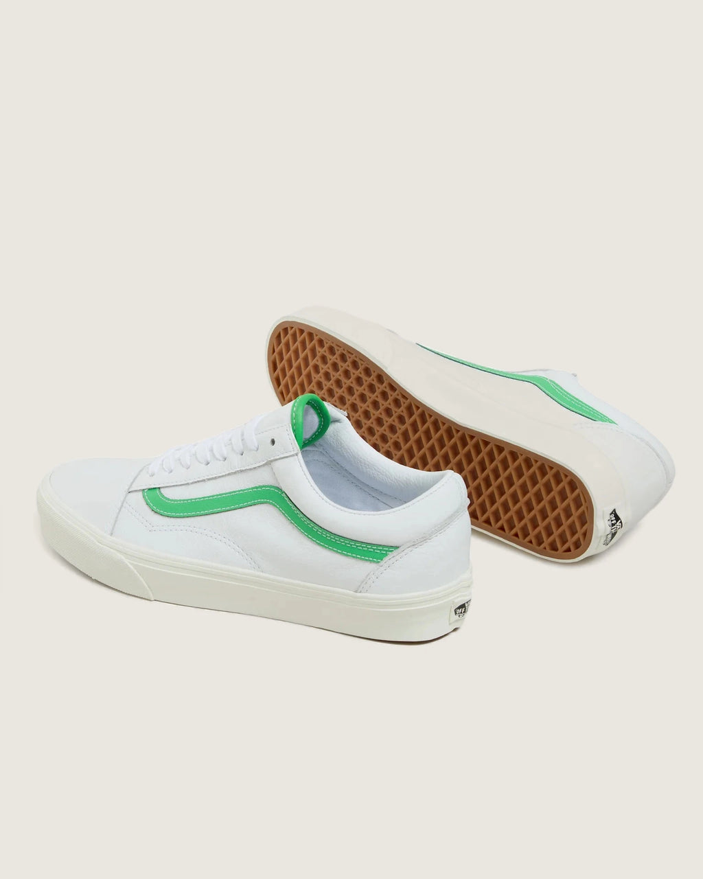VANS Old Skool LEATHER White/Green Cipő VN000CR5WGR1 - 3
