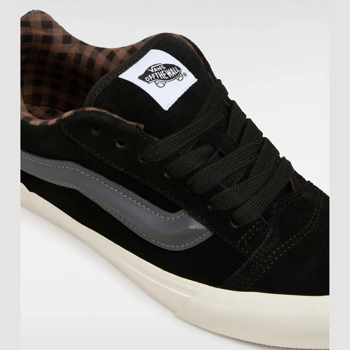 VANS Knu Skool PIG SUEDE PLAID GRAY/BLACK Cipő kép 4