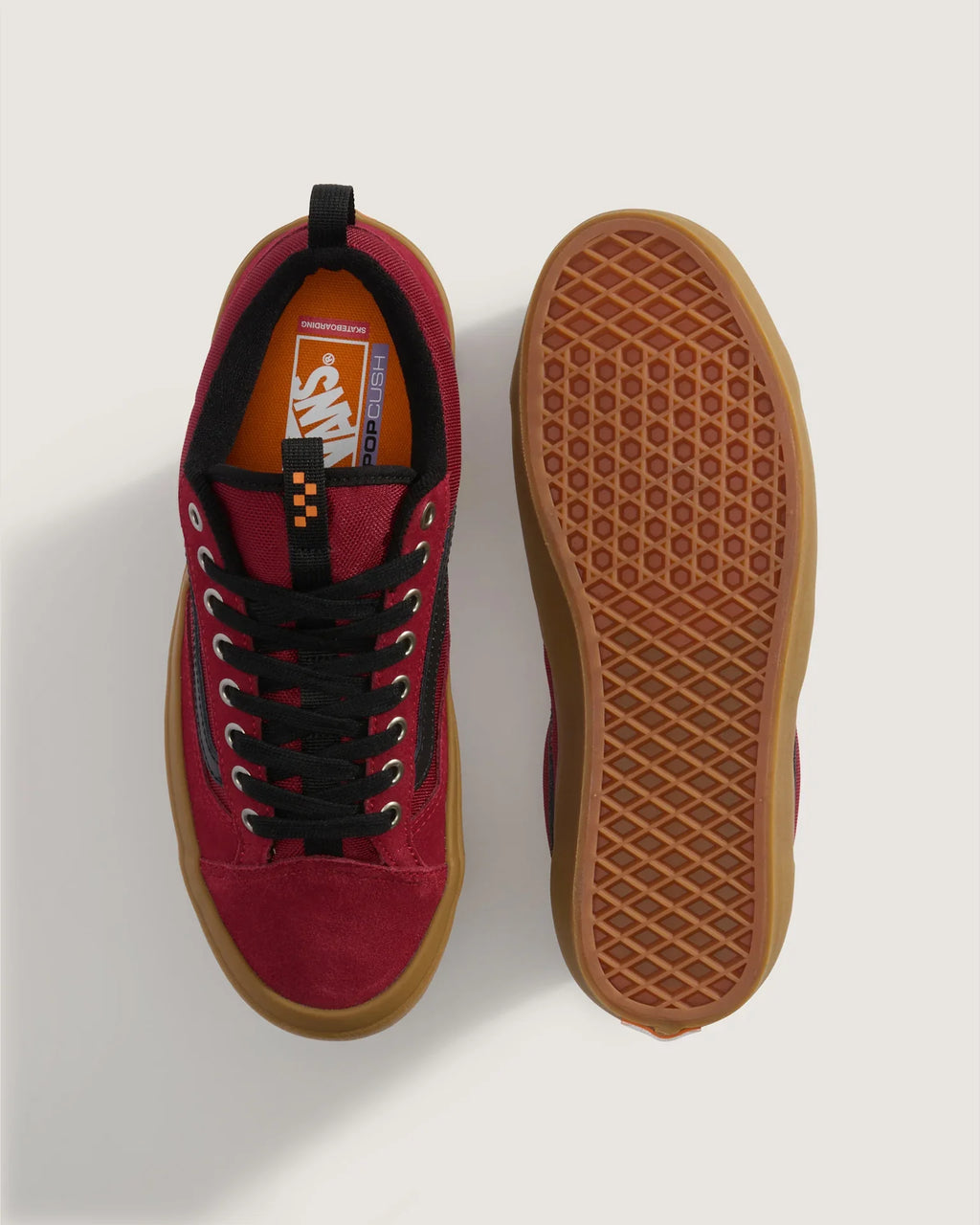 VANS Skate Old Skool 36 + GUM BURGUNDY Cipő kép 2
