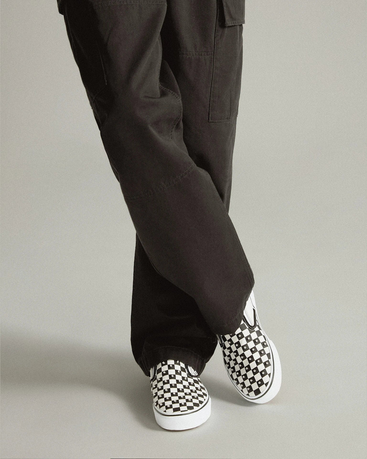 VANS Classic Slip-On CHECKERBOARD RHINESTONE BLACK Cipő kép 2