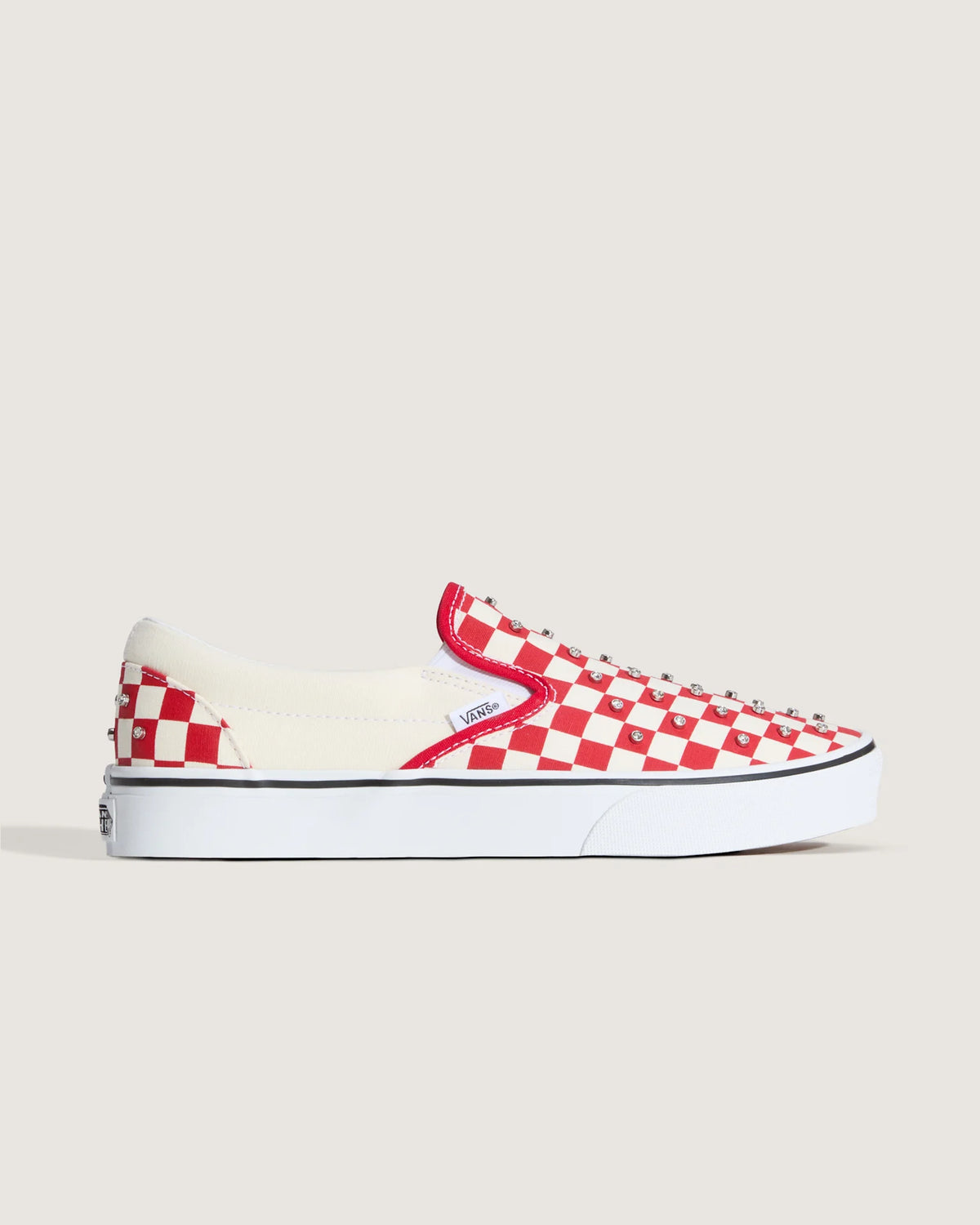 VANS Classic Slip-On CHECKERBOARD RHINESTONE RACING RED Cipő VN000D6YIZQ1 - 6