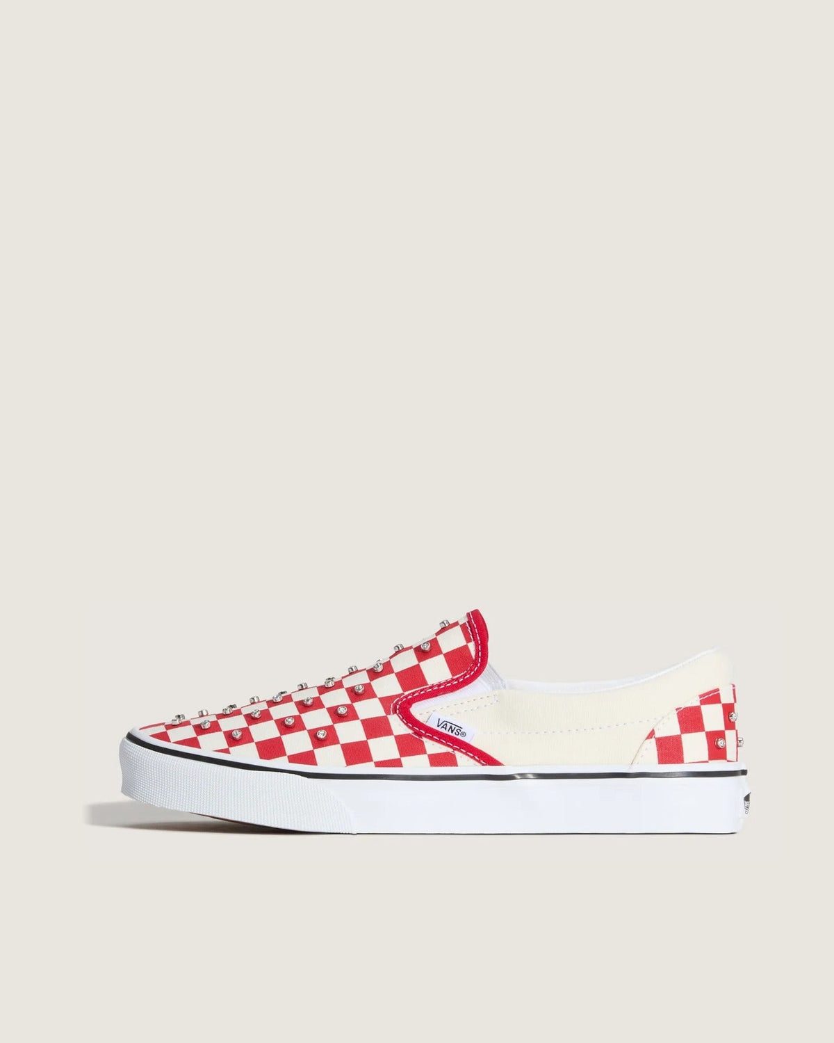 VANS Classic Slip-On CHECKERBOARD RHINESTONE RACING RED Cipő VN000D6YIZQ1 - 1
