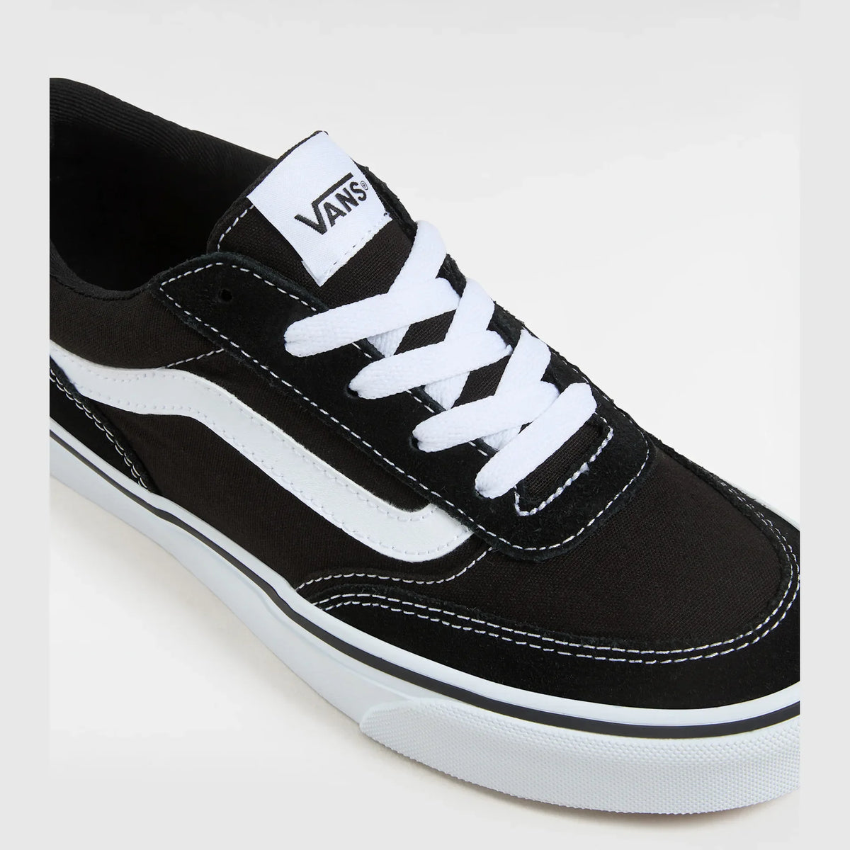 VANS Brooklyn Ls Suede/Canvas Black/White kép 4