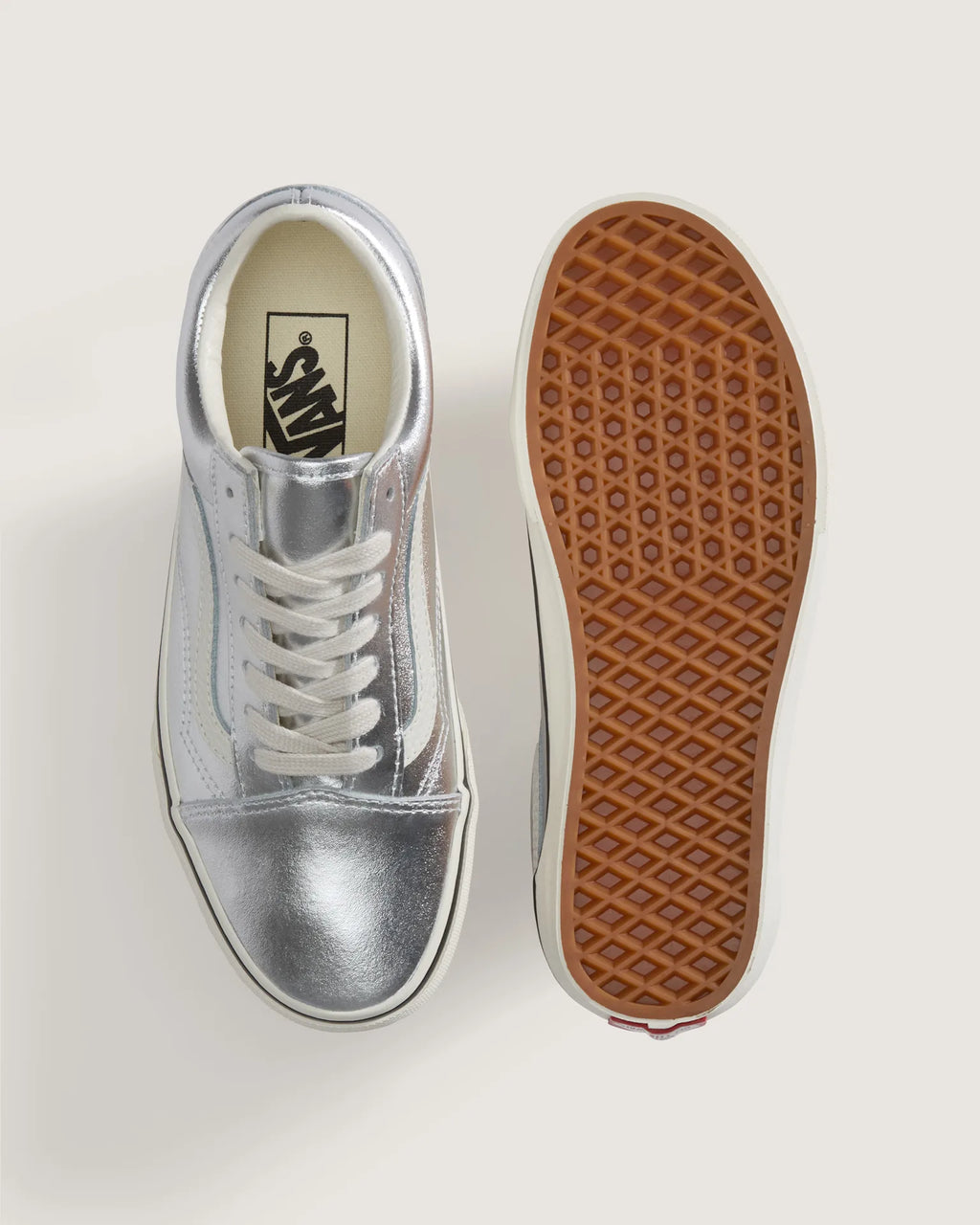 VANS Old Skool LEATHER Metallic Silver Cipő VN000E8WH271 - 3