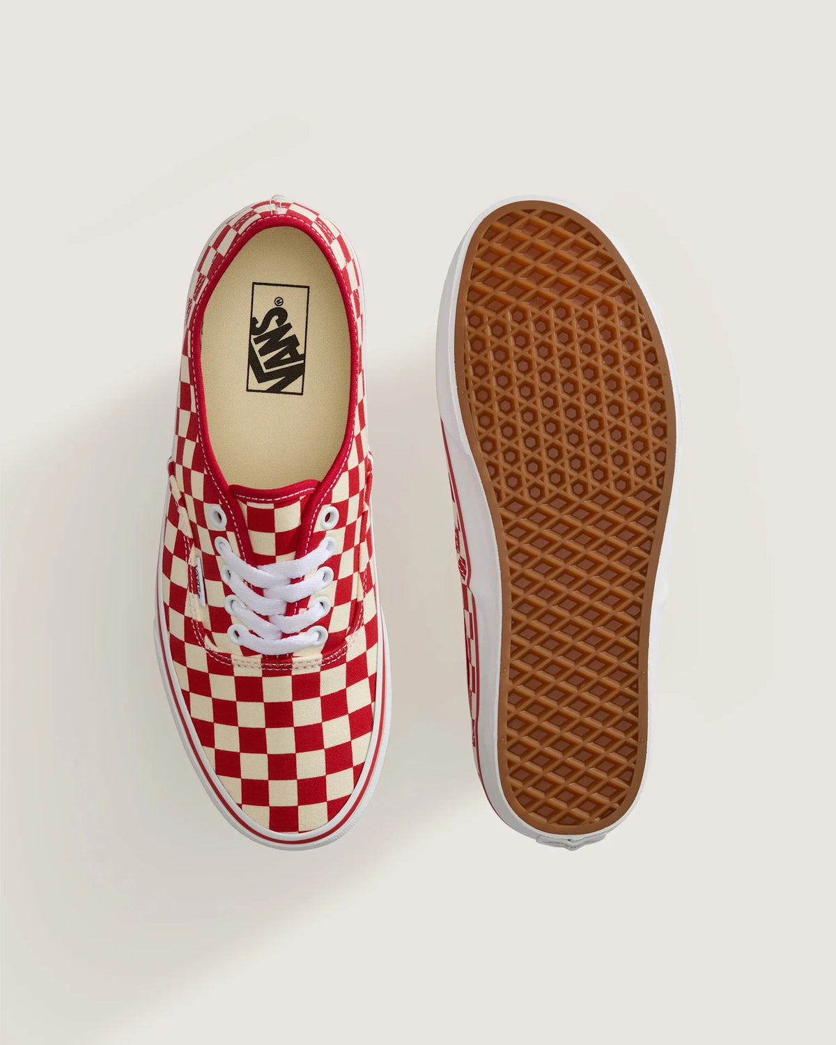 VANS Authentic PRIMARY CHECK RACING RED/WHITE Cipő VN000EGAR301 - 3
