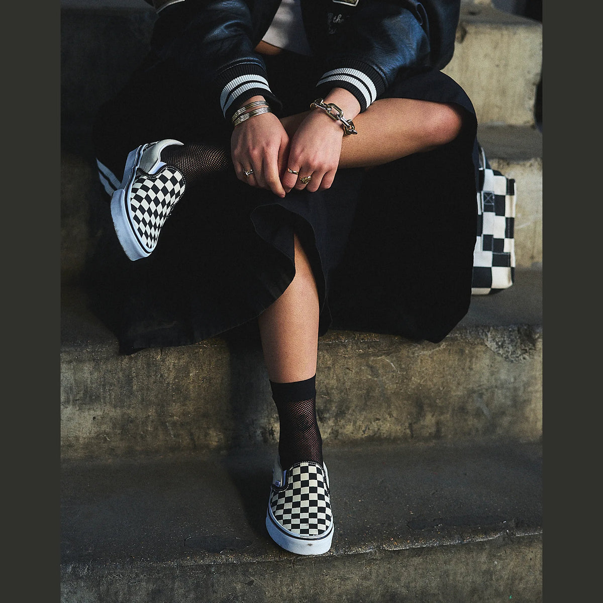 VANS UA Classic Slip-On Blk&WhtChckerboard/Wht Cipő kép 2