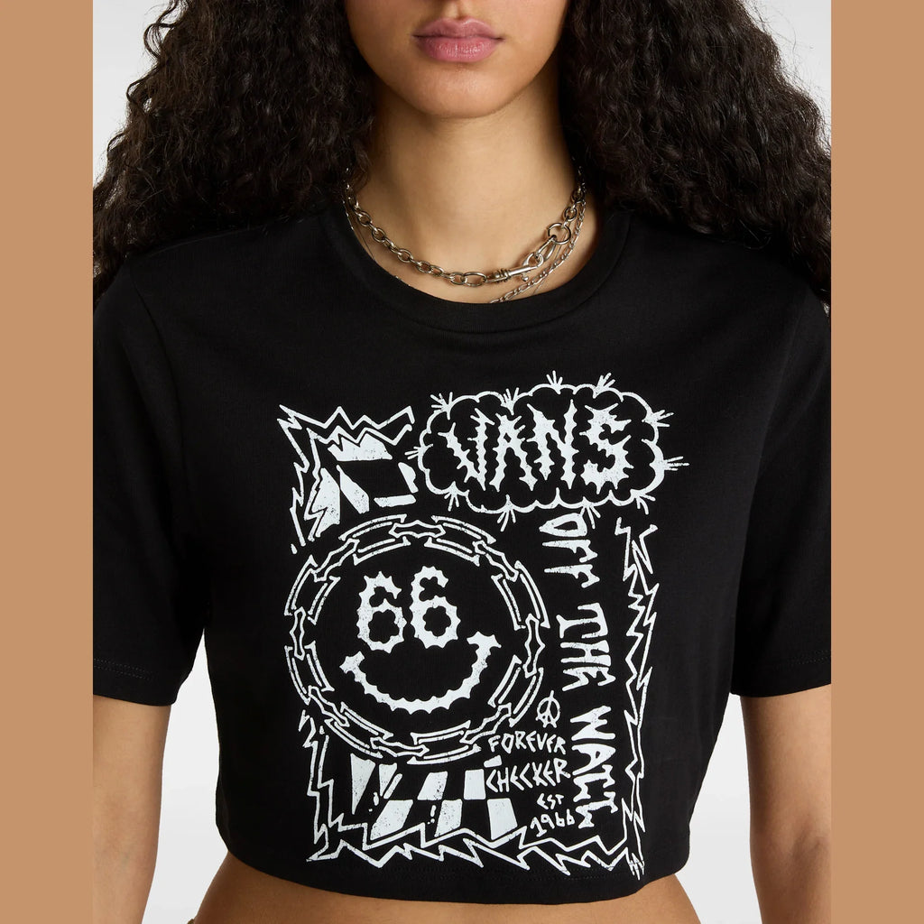 VANS FOREVER CHECKER CREW CROP II Black kép 6