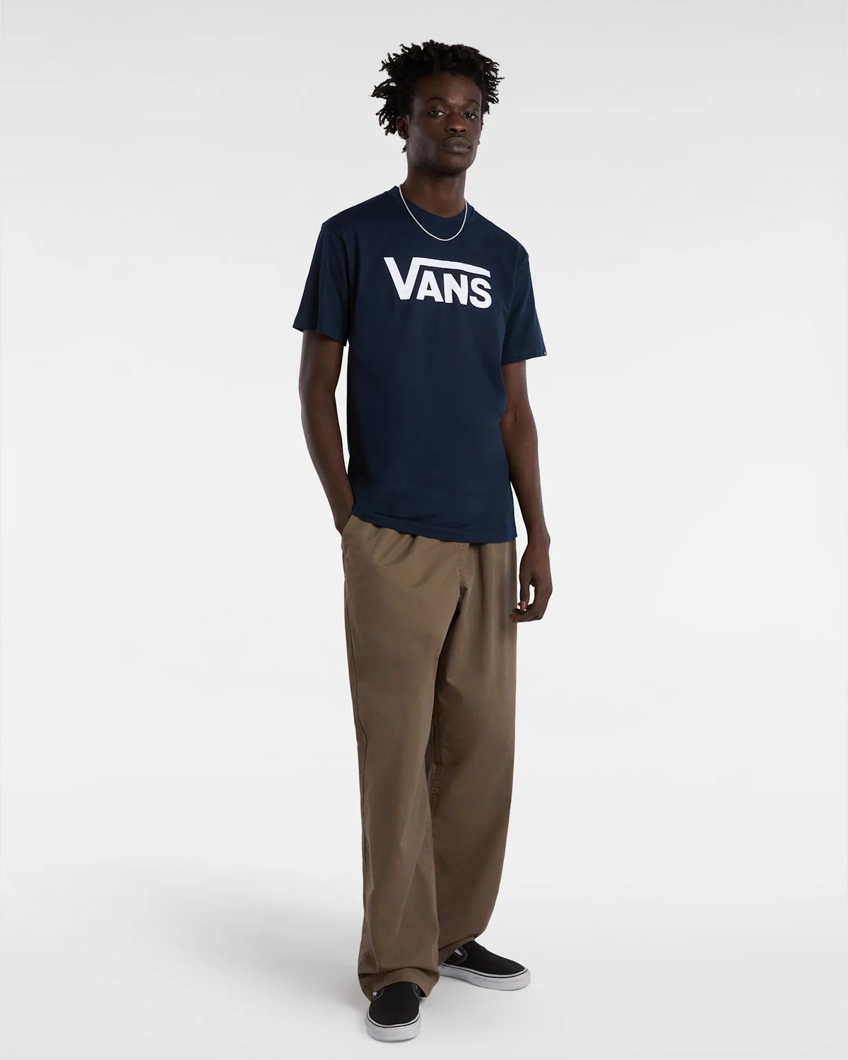 VANS VANS CLASSIC Navy/White Póló VN000GGGNAV1 - 3