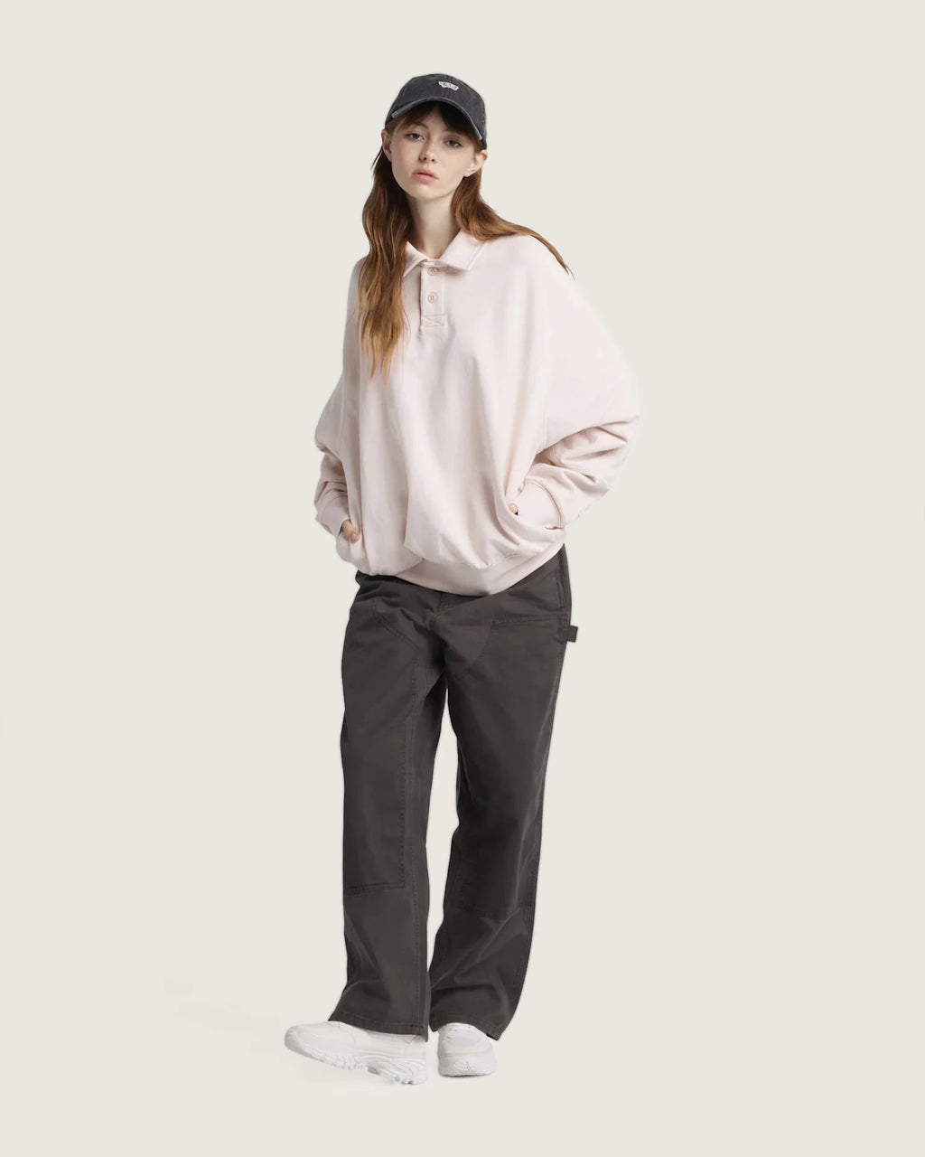 VANS WASHED COLLARED FLEECE PEACH BLUSH Pulóver VN000GW2RF81 - 4