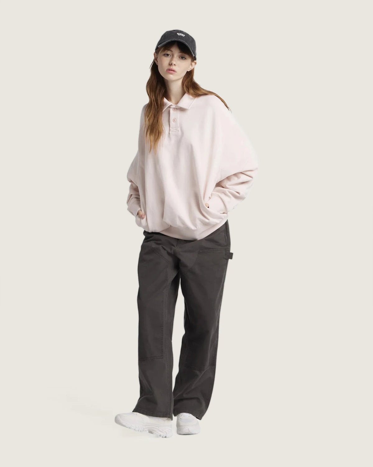 VANS WASHED COLLARED FLEECE PEACH BLUSH Pulóver VN000GW2RF81 - 4
