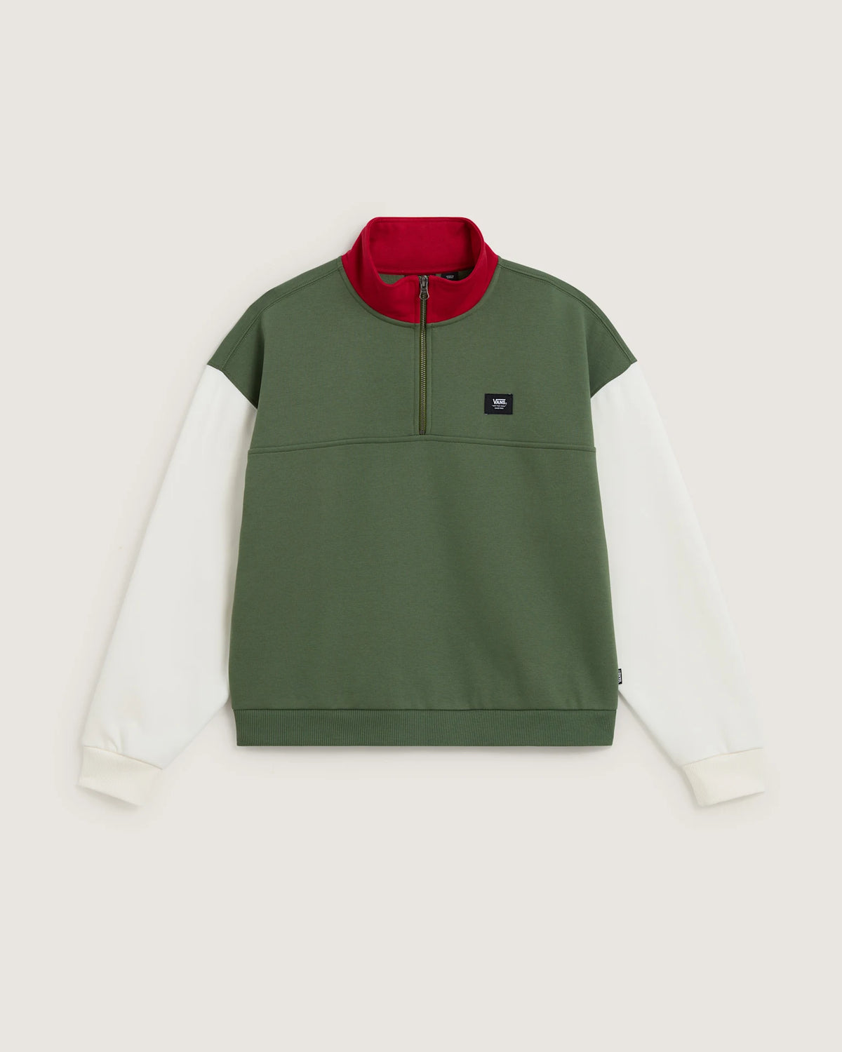 VANS COLORBLOCK HALF ZIP MOC Pine Forest Pulóver VN000H2AEN61 - 1