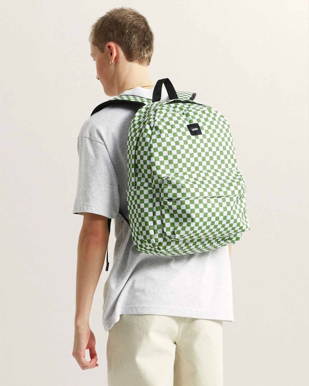 VANS Old Skool Check Backpack CHECKERBOARD Lime Burst Hátizsák VN000H4XFPB1 - 8