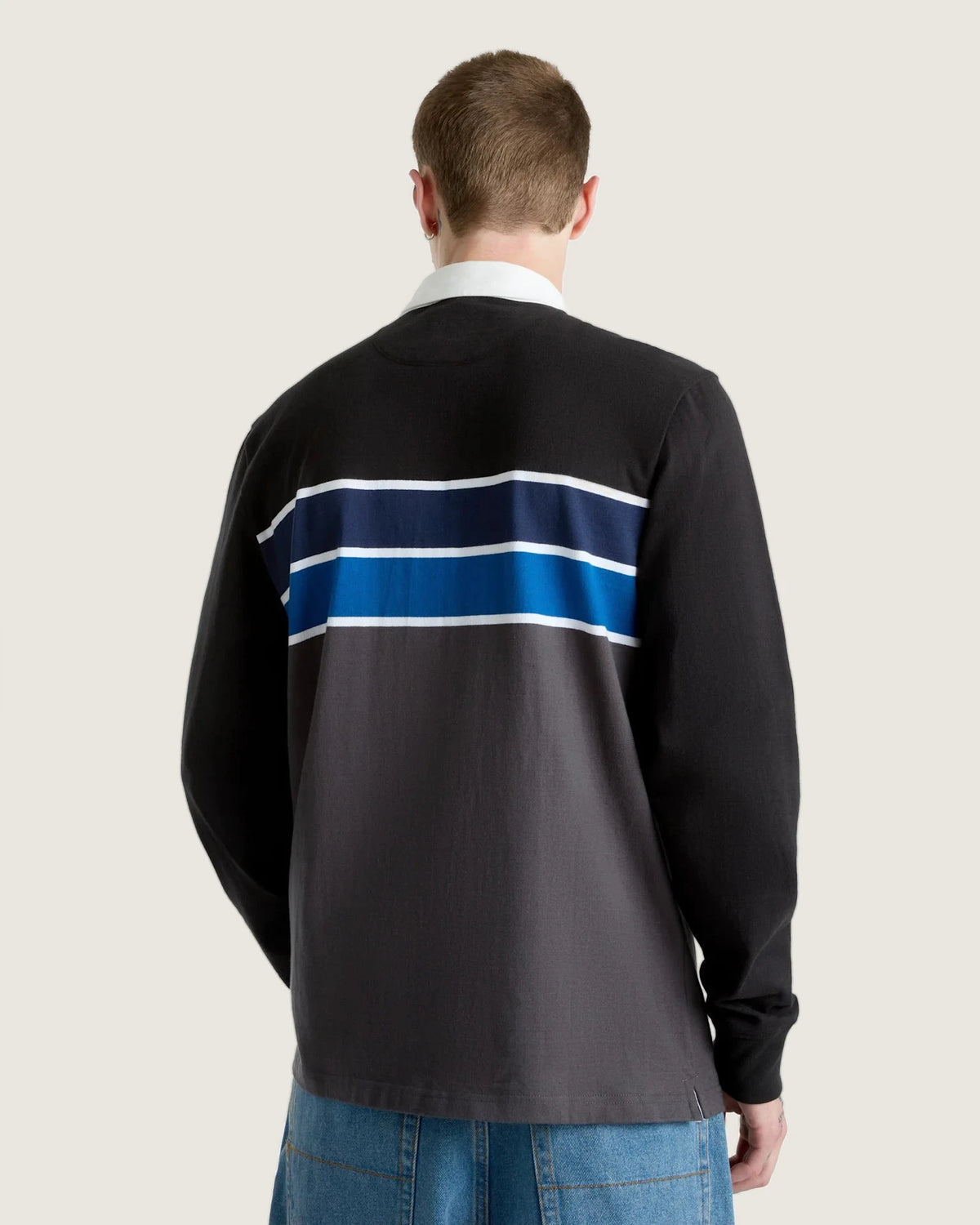 VANS Harrison Rugby LS Knit BLACK/ASPHALT Ing VN000HDZKOU1 - 4