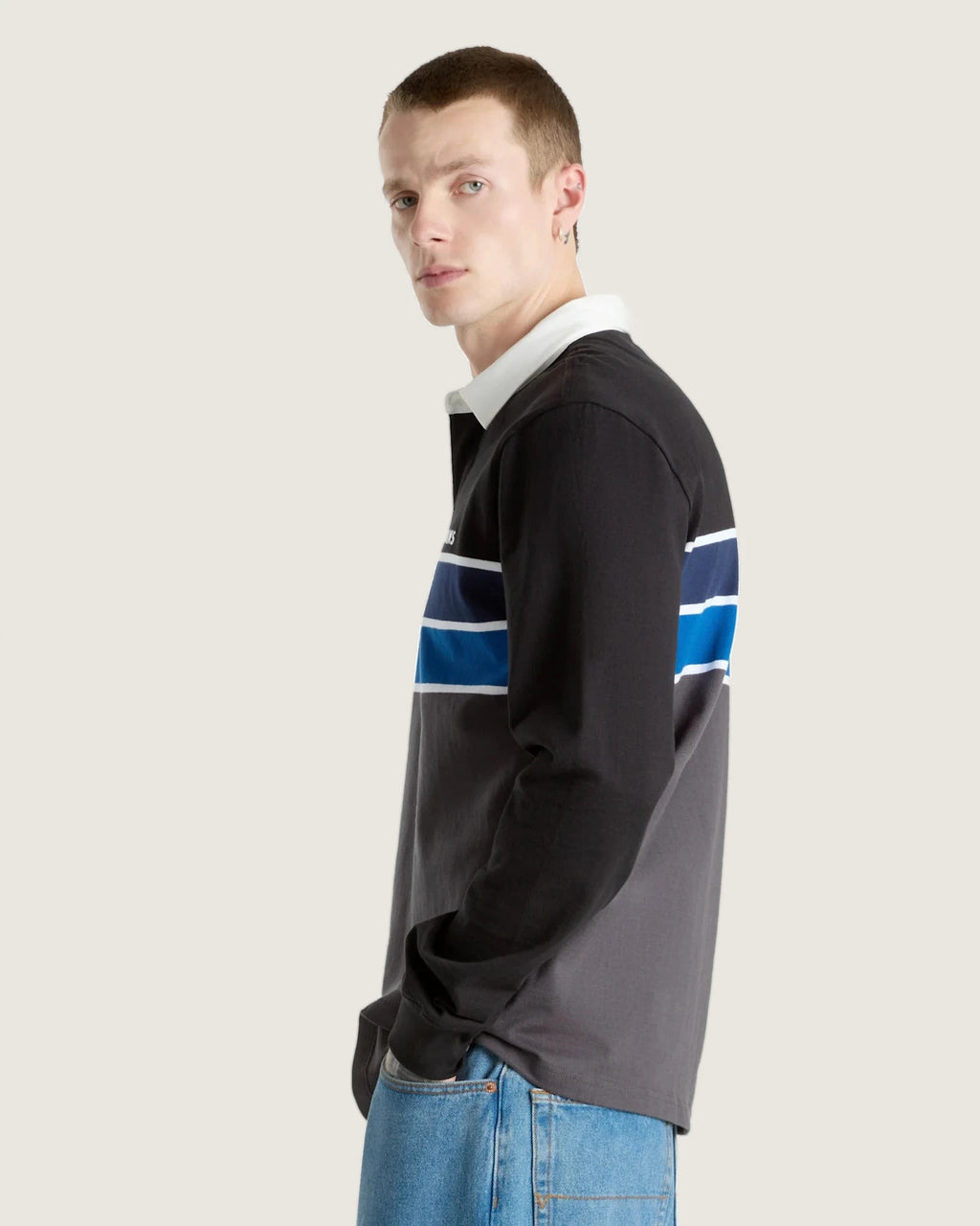 VANS Harrison Rugby LS Knit BLACK/ASPHALT Ing VN000HDZKOU1 - 5