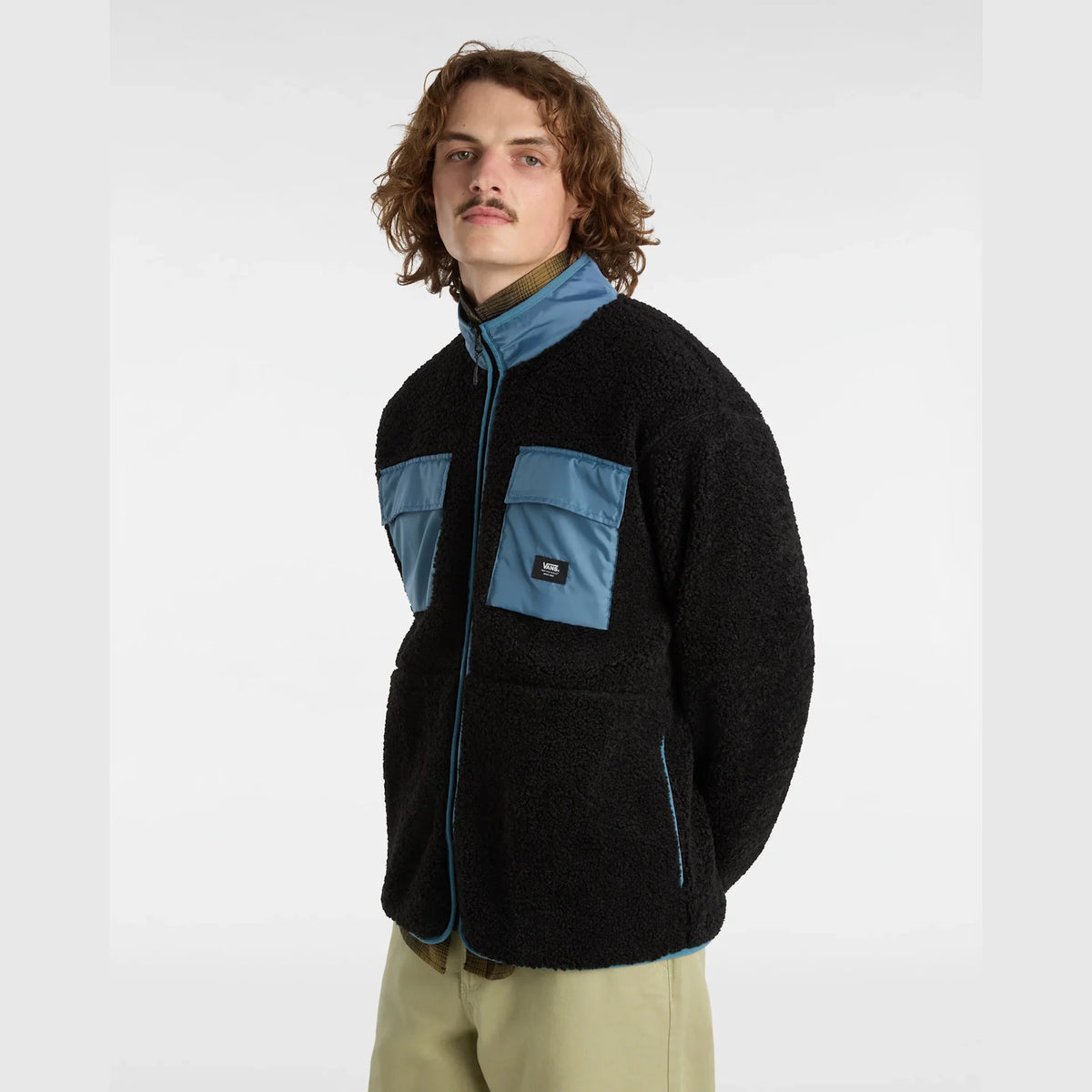 VANS DEBRUSK LOOSE SHERPA FZ BLACK/BLUESTONE kép 3