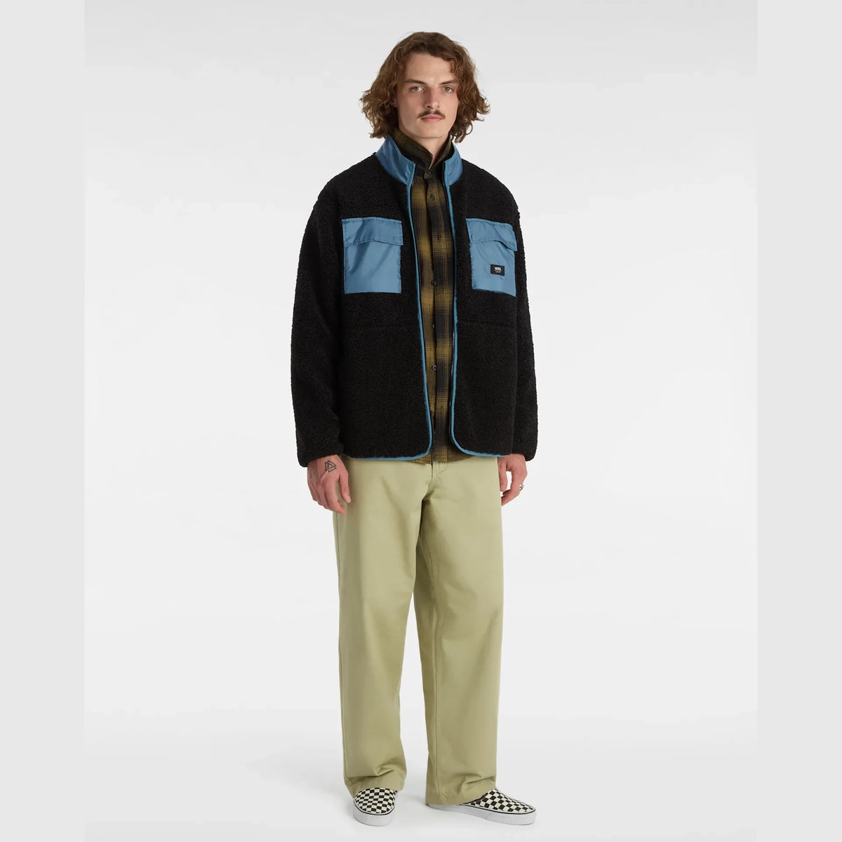 VANS DEBRUSK LOOSE SHERPA FZ BLACK/BLUESTONE kép 6