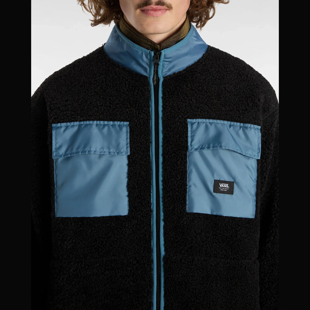 VANS DEBRUSK LOOSE SHERPA FZ BLACK/BLUESTONE kép 7
