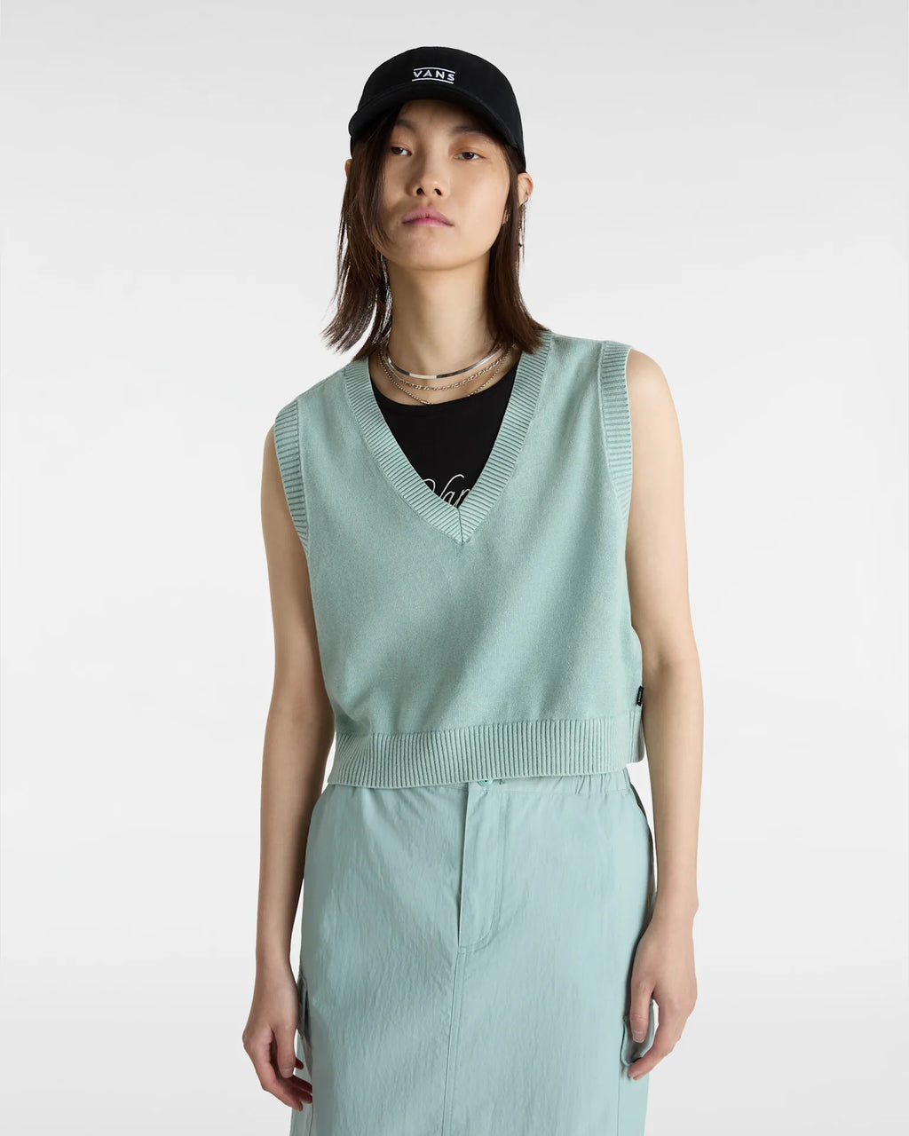 VANS Syd Sweater Vest GRAY MIST Mellény VN000HQ3M8I1 - 3
