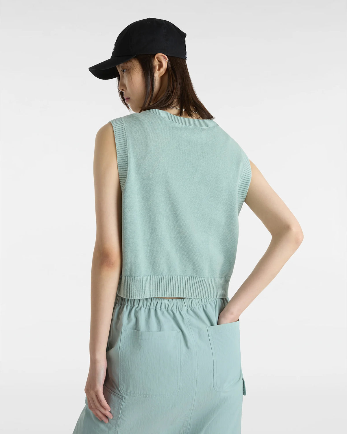 VANS Syd Sweater Vest GRAY MIST Mellény VN000HQ3M8I1 - 4