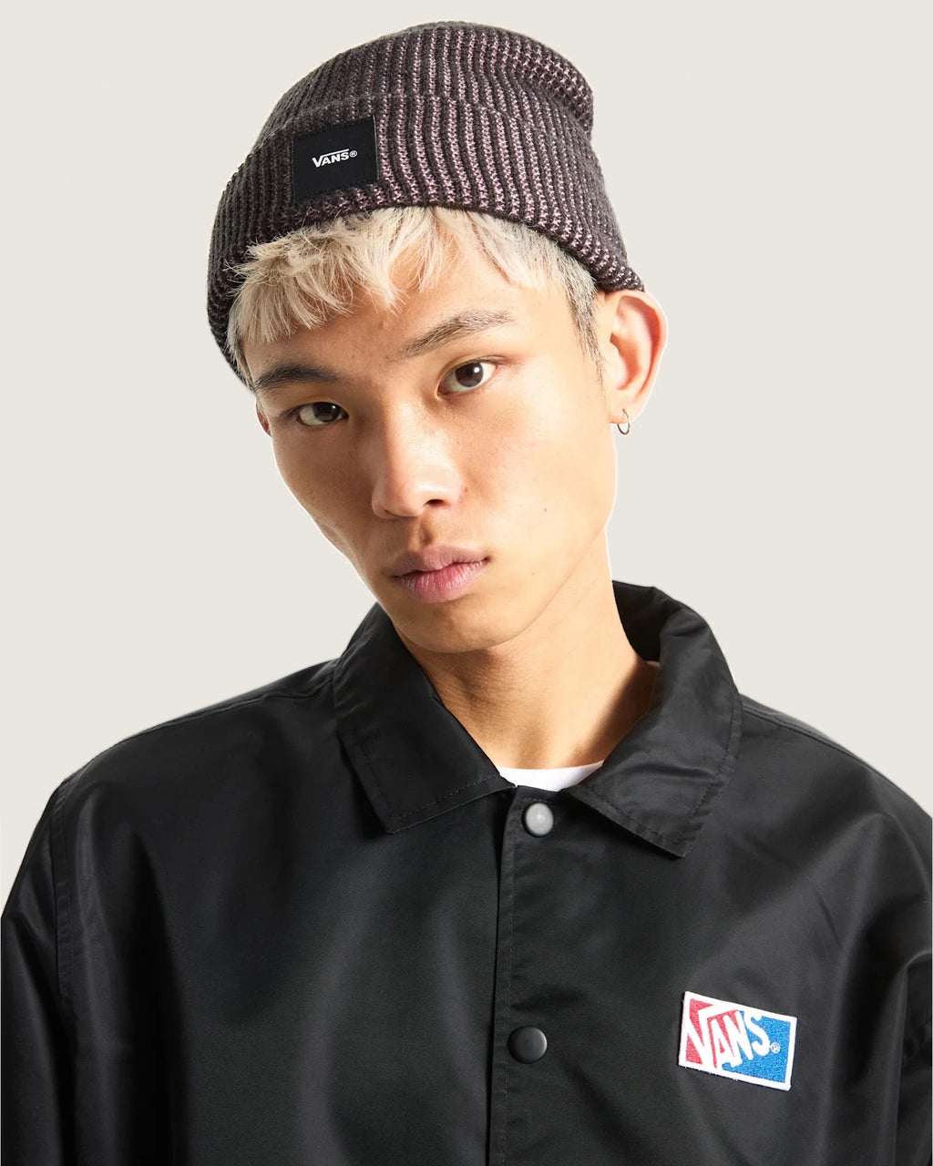 VANS Vans Waffle Cuff Beanie Pink Dawn/Black Beanie VN000HSUF0U1 - 4