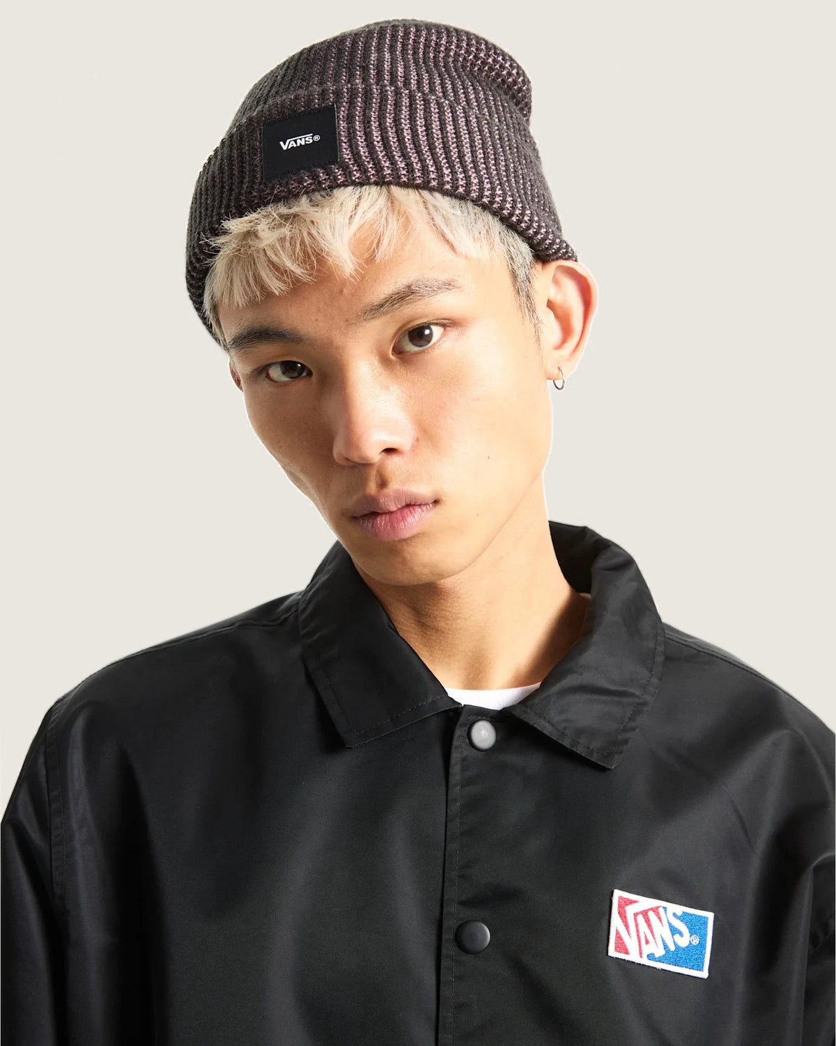 VANS Vans Waffle Cuff Beanie Pink Dawn/Black Beanie VN000HSUF0U1 - 4