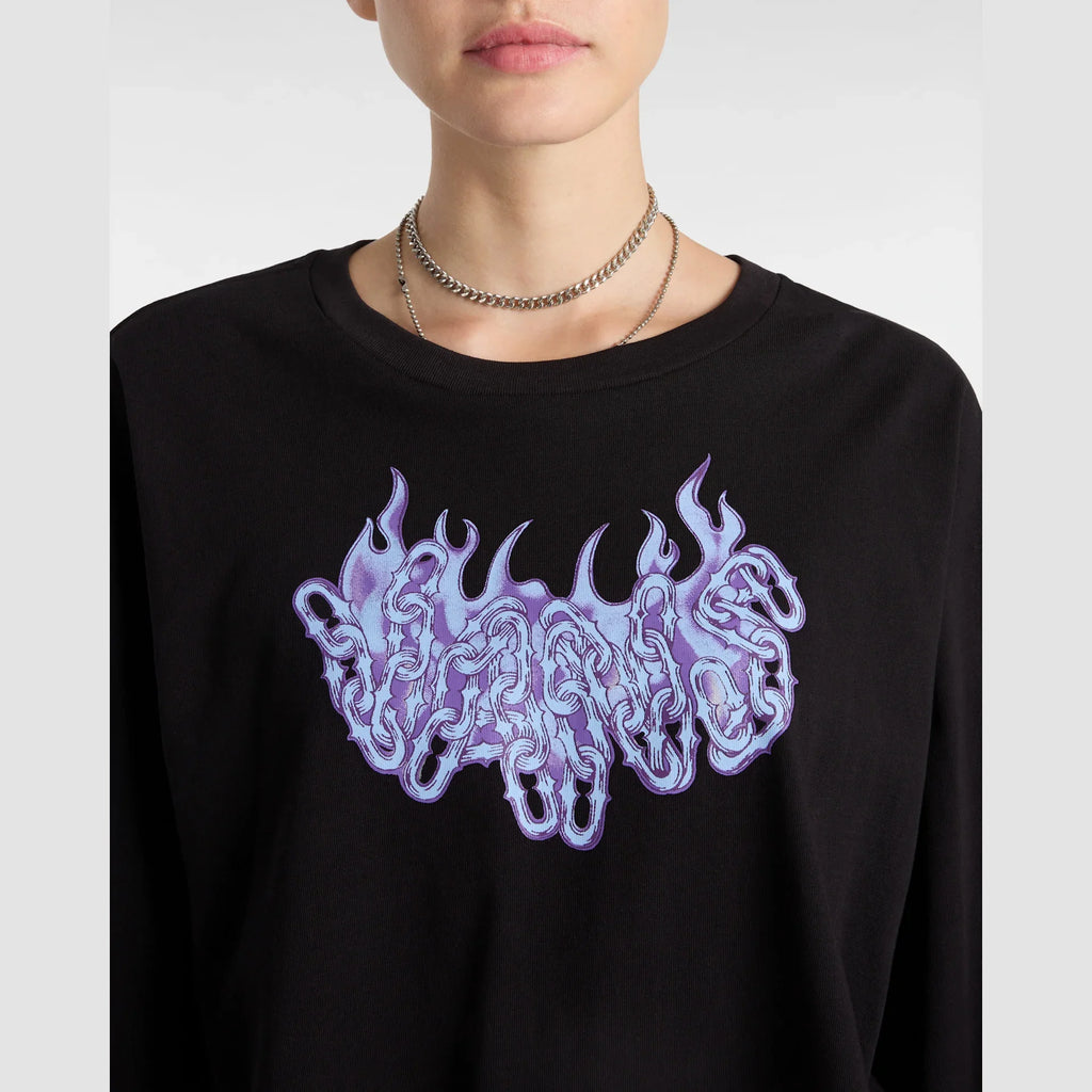 VANS Hot Links LS Relax Crop Black kép 6