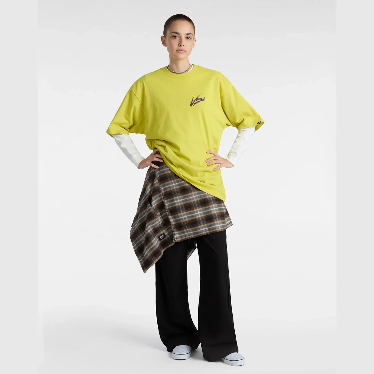 VANS Brush Script LOOSE SS WARM OLIVE kép 4