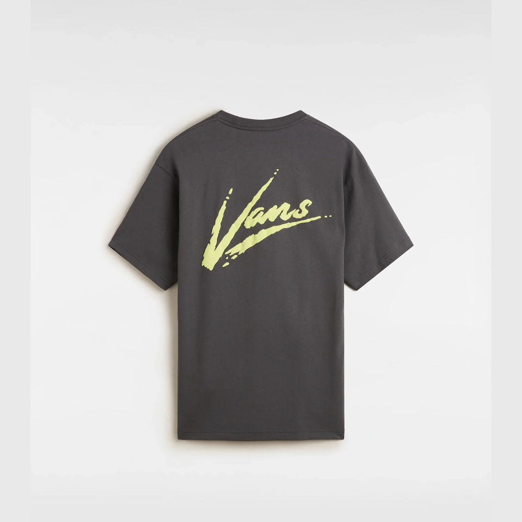 VANS Brush Script LOOSE SS Asphalt/Shadow Lime kép 2