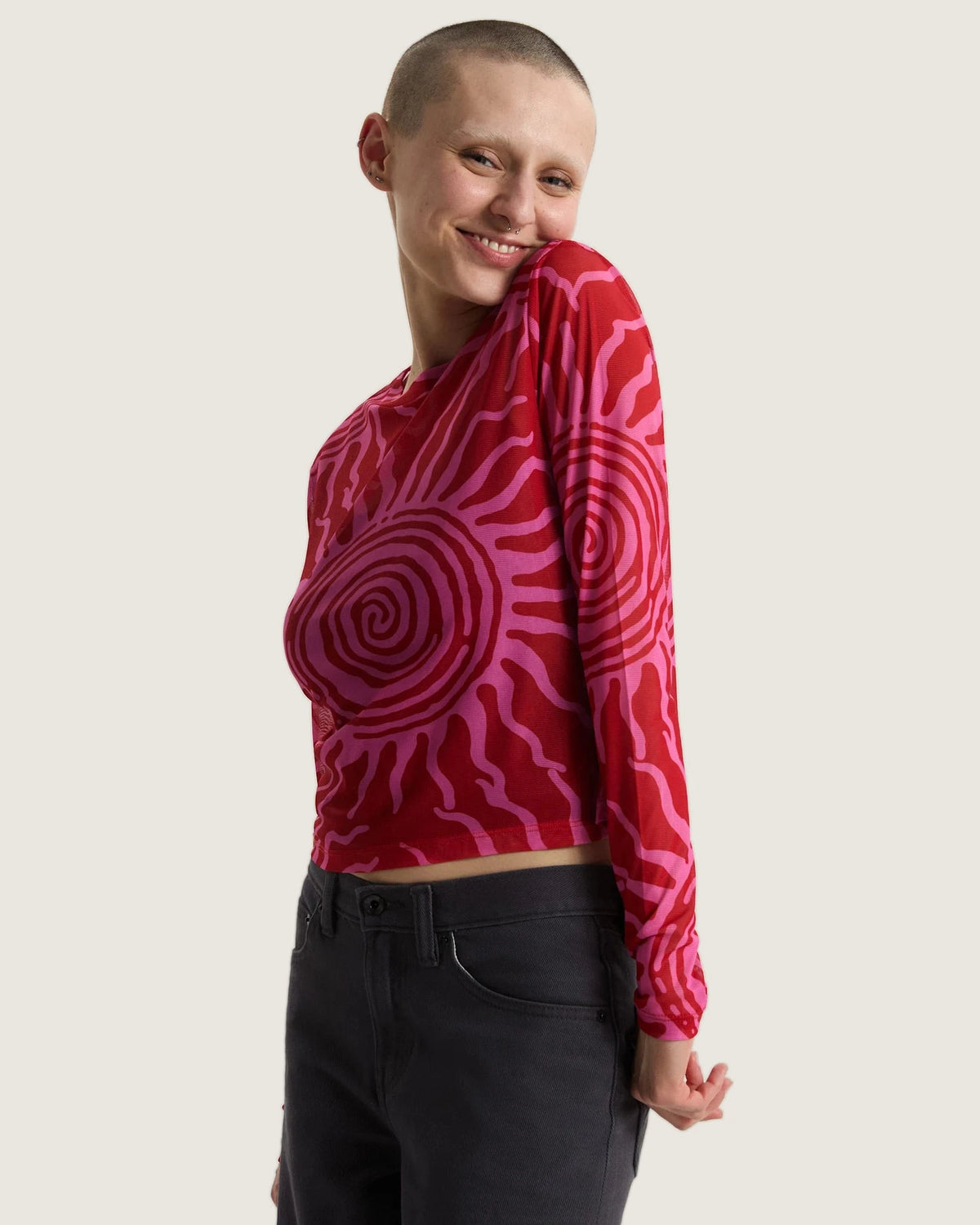 Vans Ludlow Mesh Long Sleeve RACING RED Textil VN000M9FIZQ1 - 3