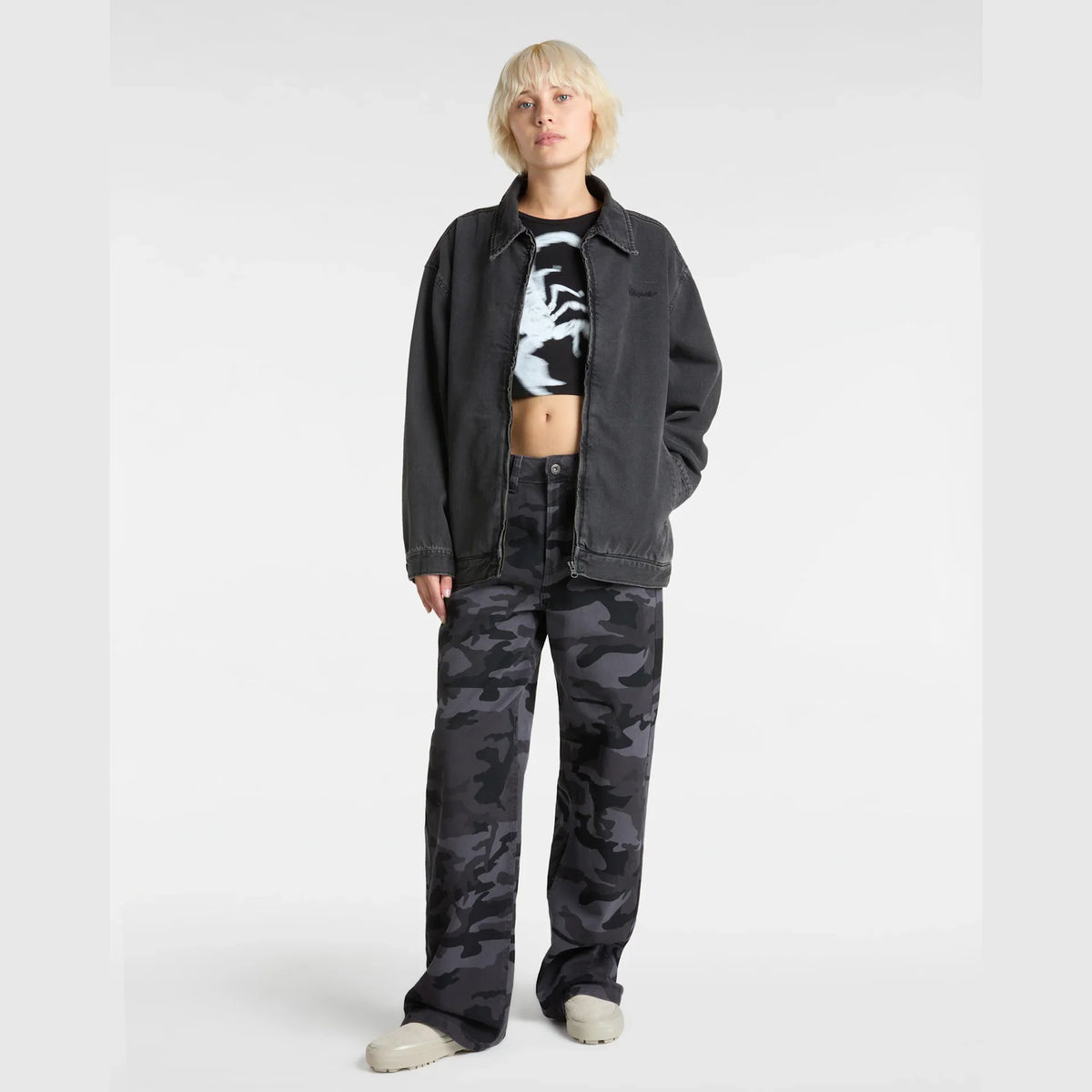 VANS Sirelle Printed Puddle Pants Black/Parisian Night kép 6