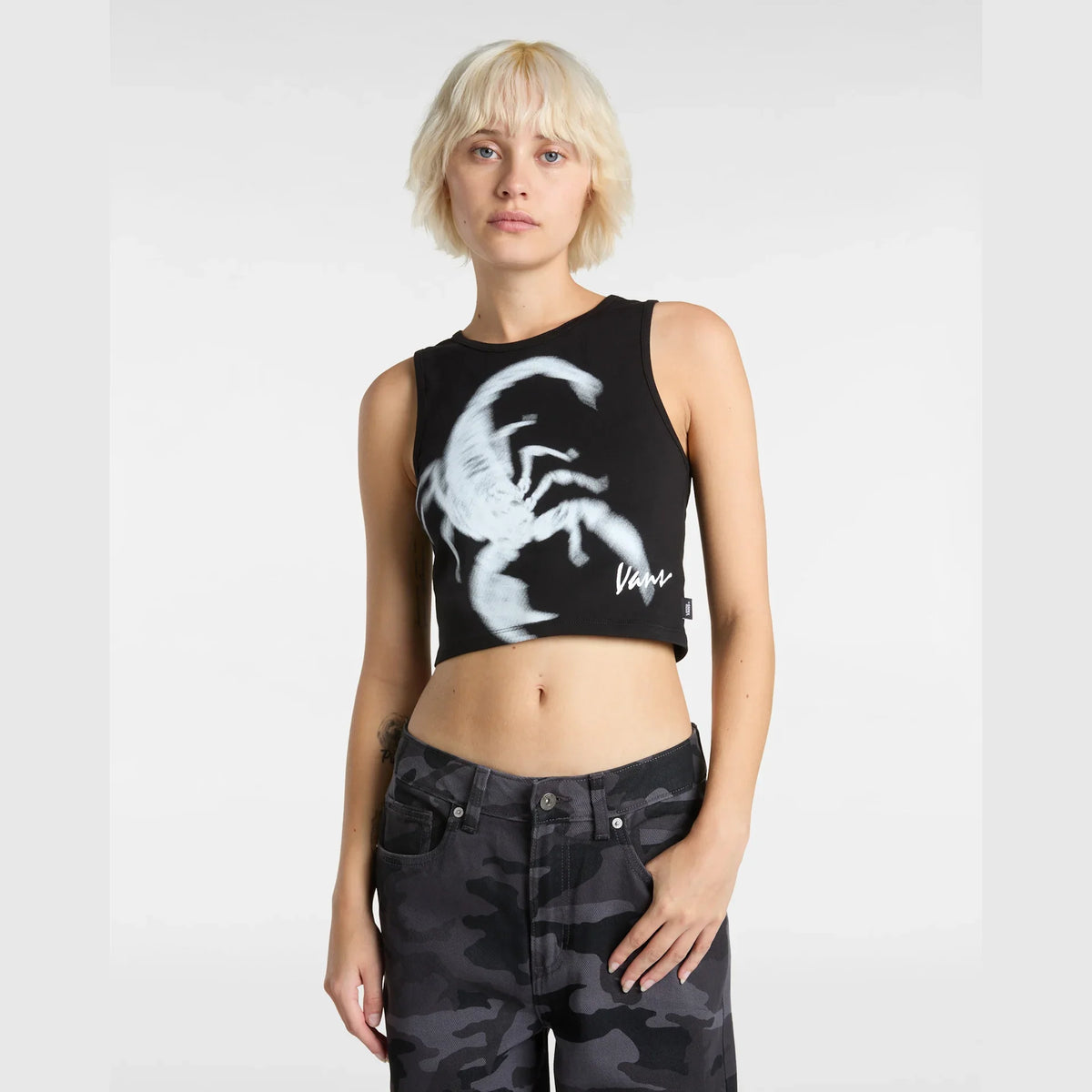 VANS Venom Fitted Crop Tank Black kép 3