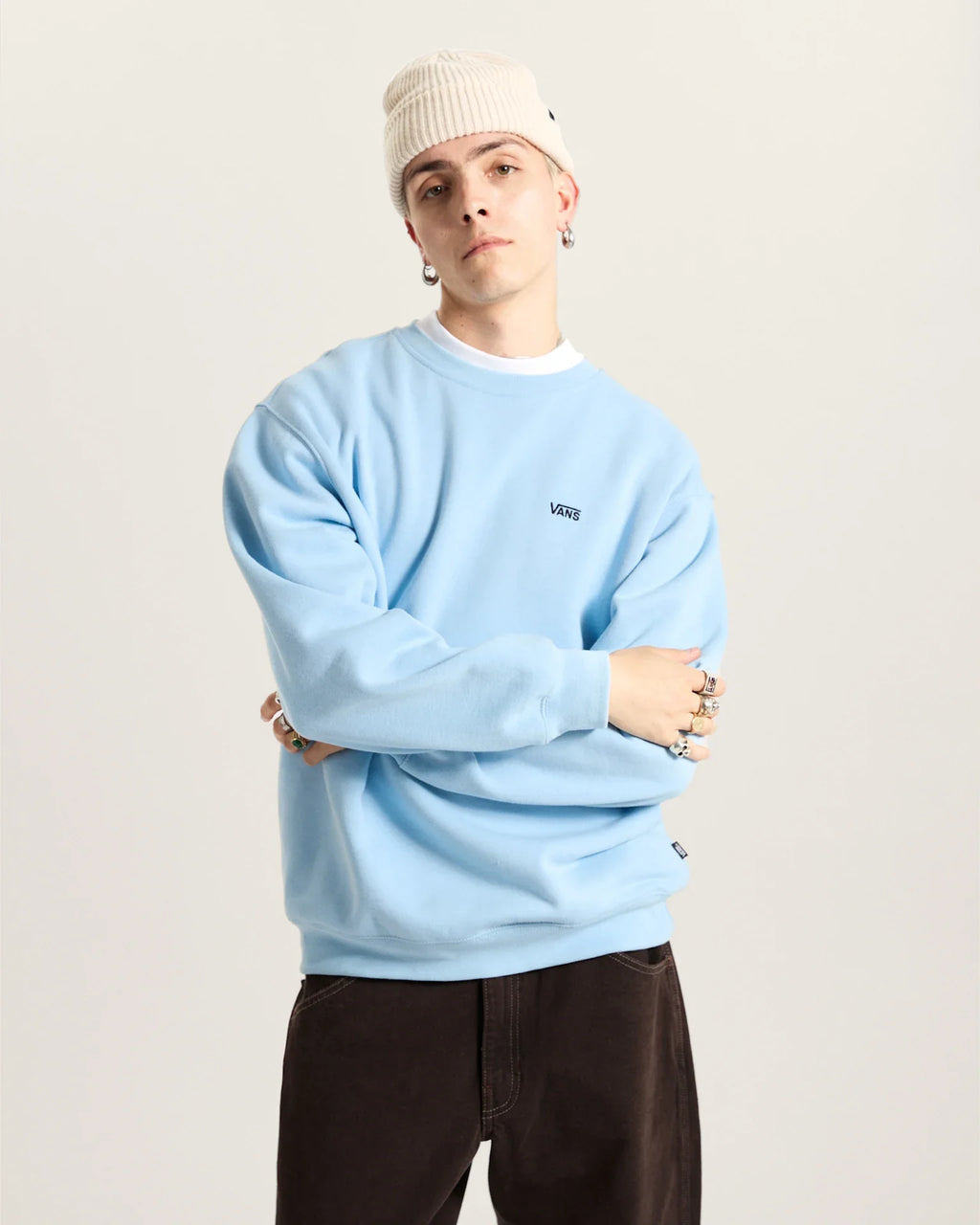 VANS LEFT CHEST II LOOSE CREW Cloud Blue Póló kép 3