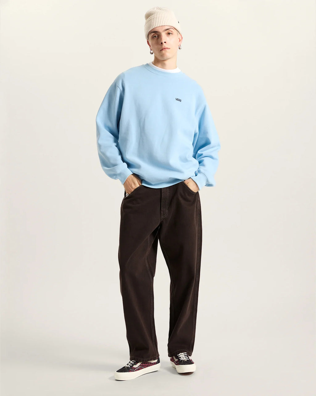 VANS LEFT CHEST II LOOSE CREW Cloud Blue Póló kép 6