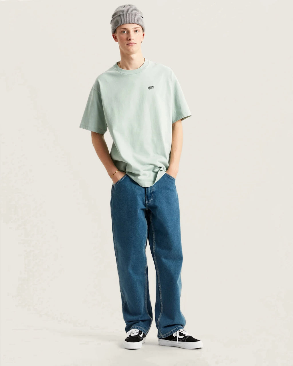 VANS STYLE 76 II LOOSE SS TEE Gray Olive Póló VN000P50EMW1 - 5