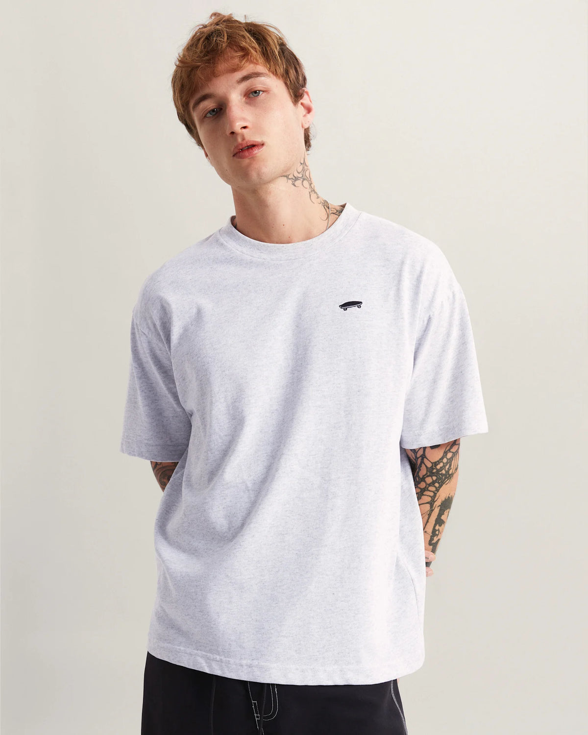 VANS SALTON LOOSE SS Light Grey Heather Póló VN000P561QI1 - 3