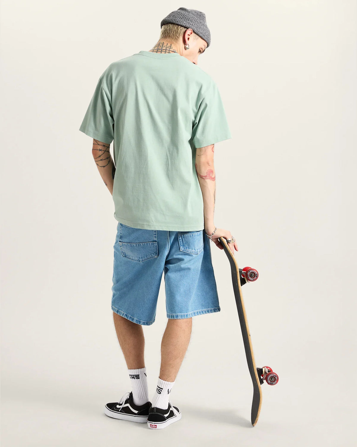 VANS SALTON LOOSE SS Gray Olive Póló kép 3