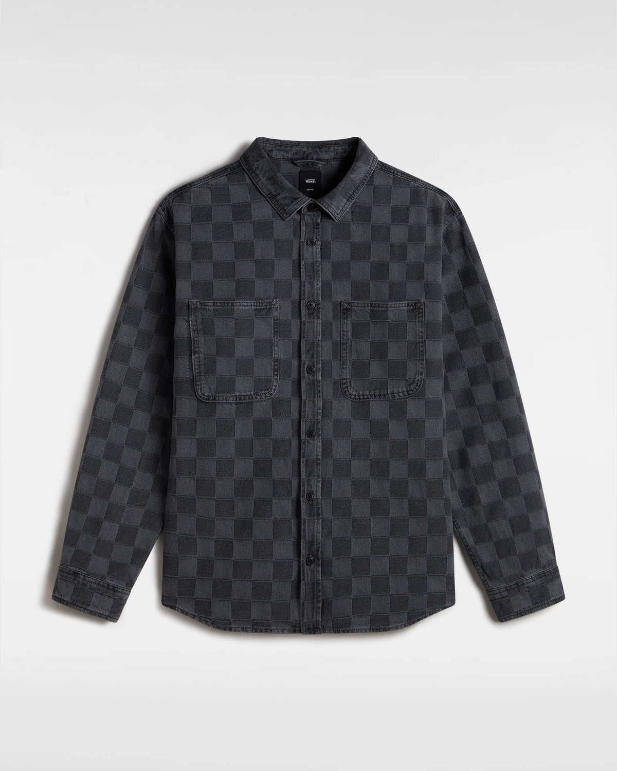 VANS Hastings Checkerboard Denin LS Woven Faded Black kép 1