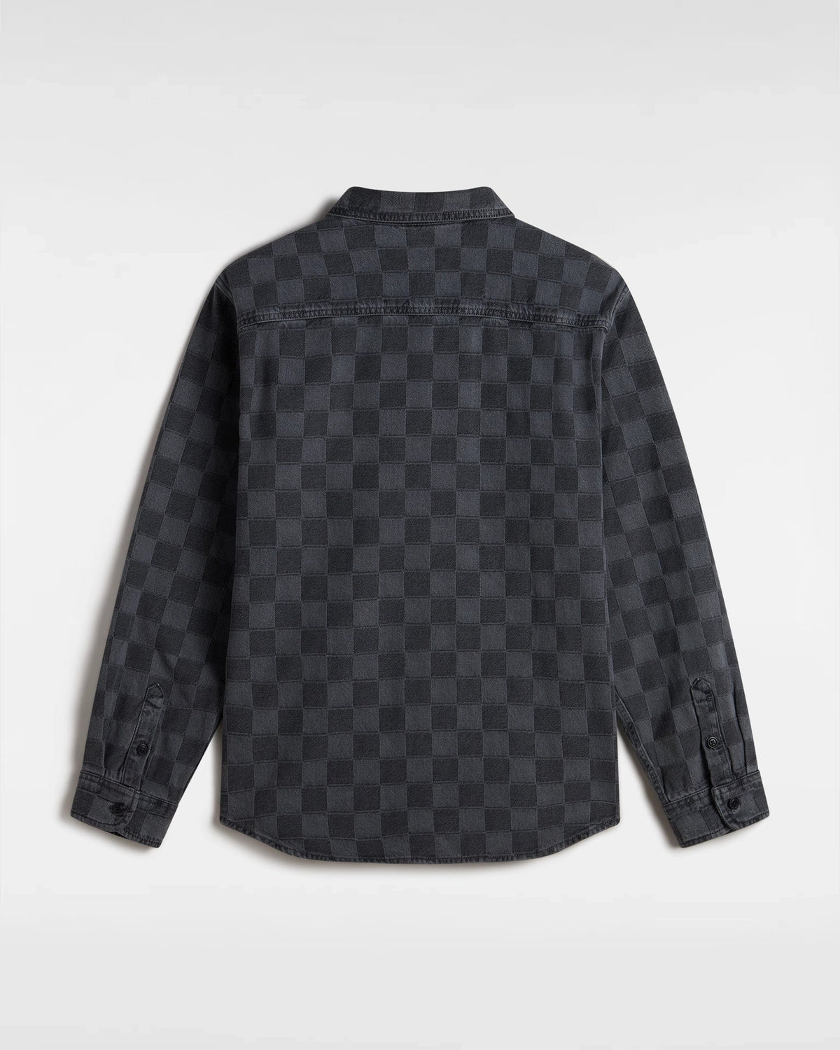 VANS Hastings Checkerboard Denin LS Woven Faded Black kép 2