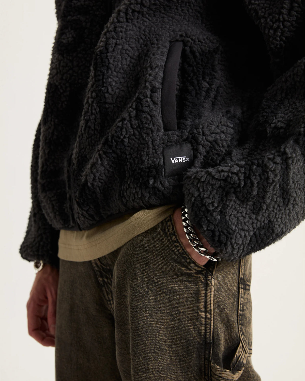 VANS Stiller Sherpa Full Zip ASPHALT/BLACK Pulóver VN000PB5O791 - 7