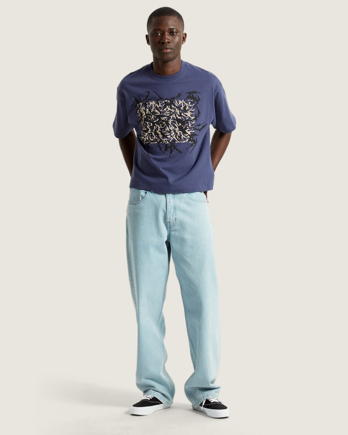 VANS Skate Blurred Camo Short SS Tee Deep Twilight VN000PNMEMT1 - 4