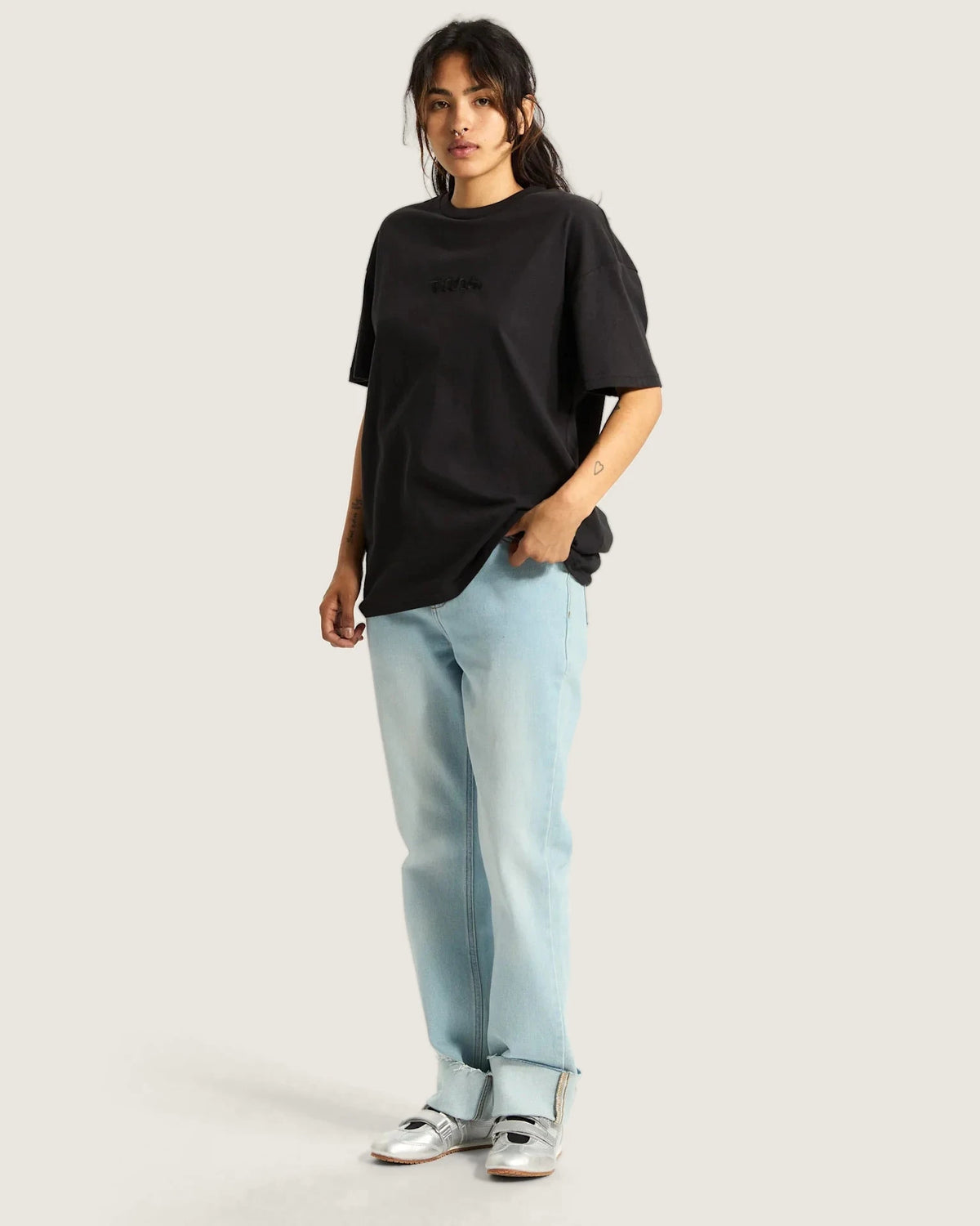 VANS Annabelle Straight Leg Pant LIGHT STONEWASH kép 5