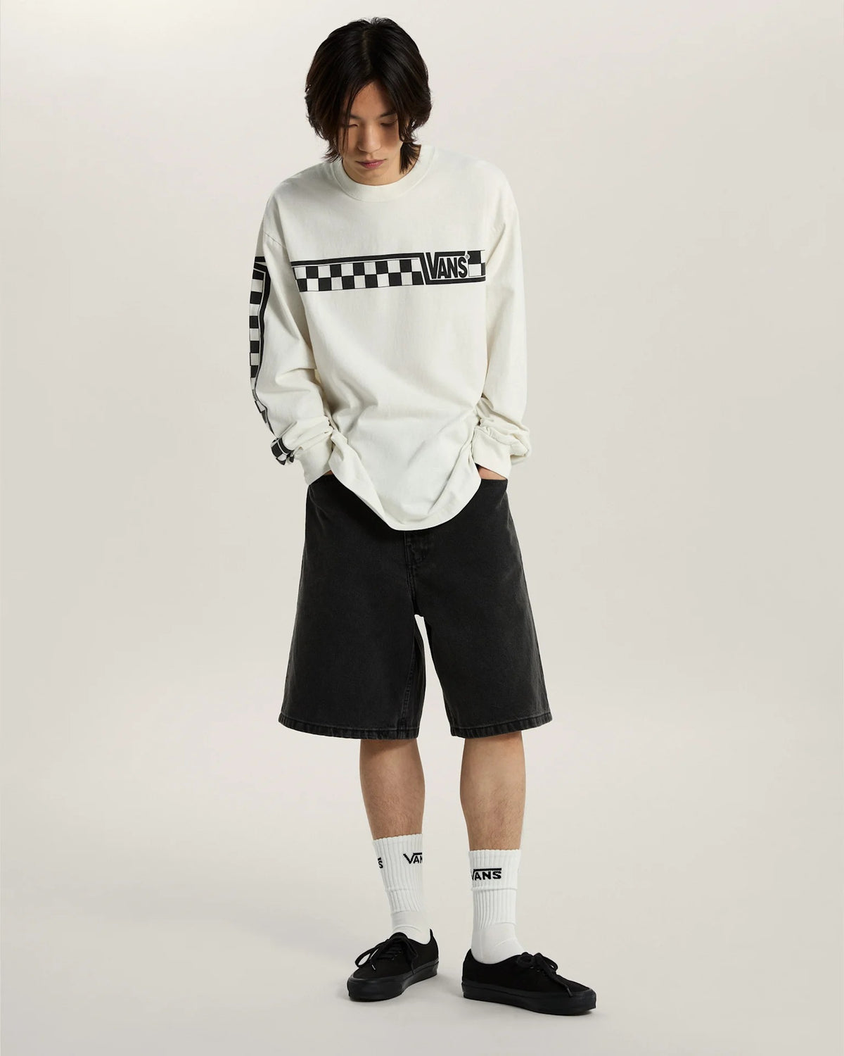 VANS Classic Crew ROX White Zokni - 4